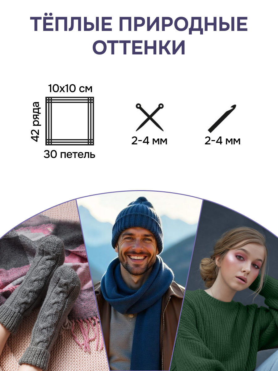 Пряжа для вязания носочная Люблю Вязать 100г 400м 3шт - фото 3
