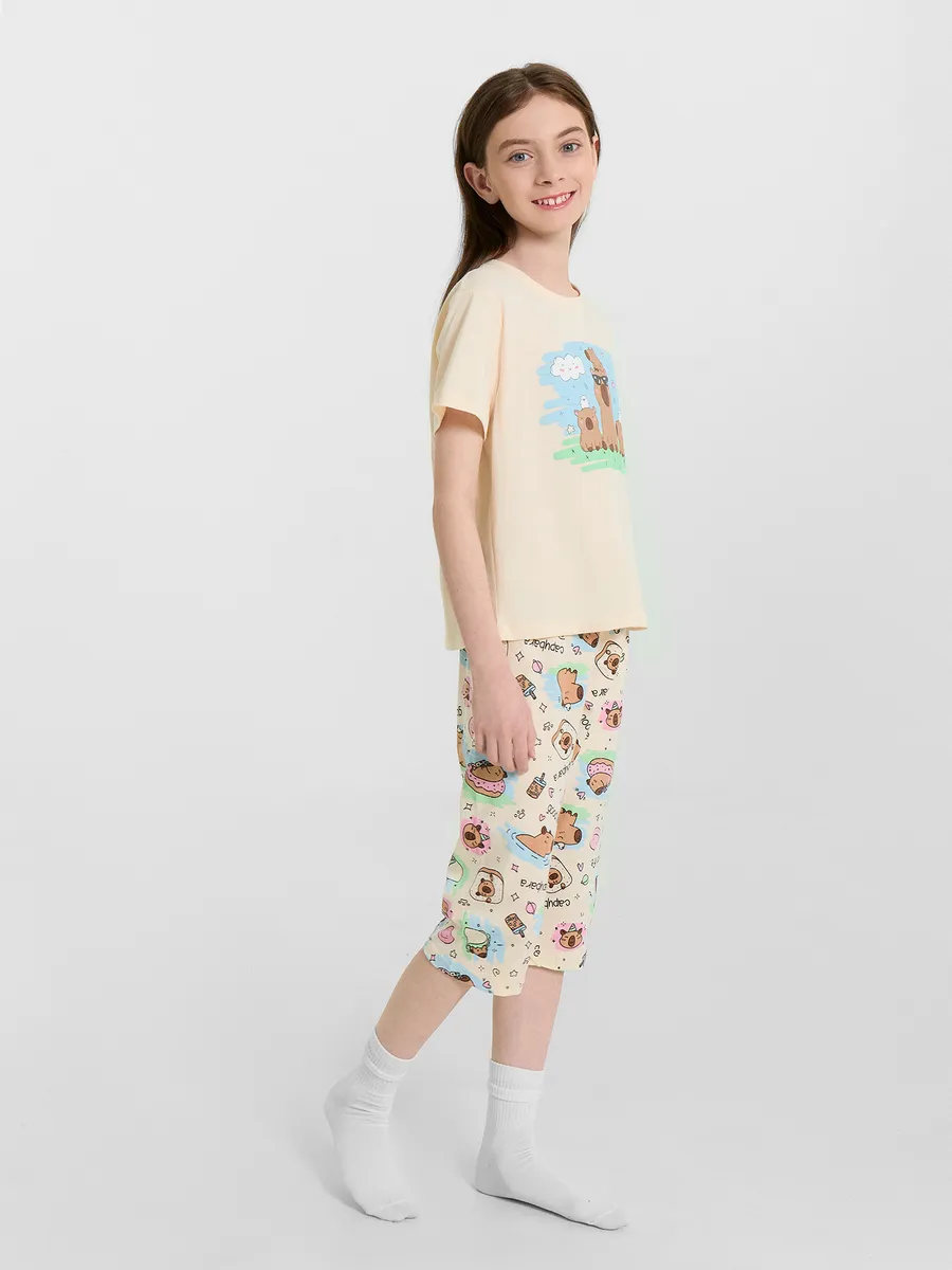 Пижама Mark Formelle (Марк Формэль) 567735/экрю +капибары на отдыхе - фото 5