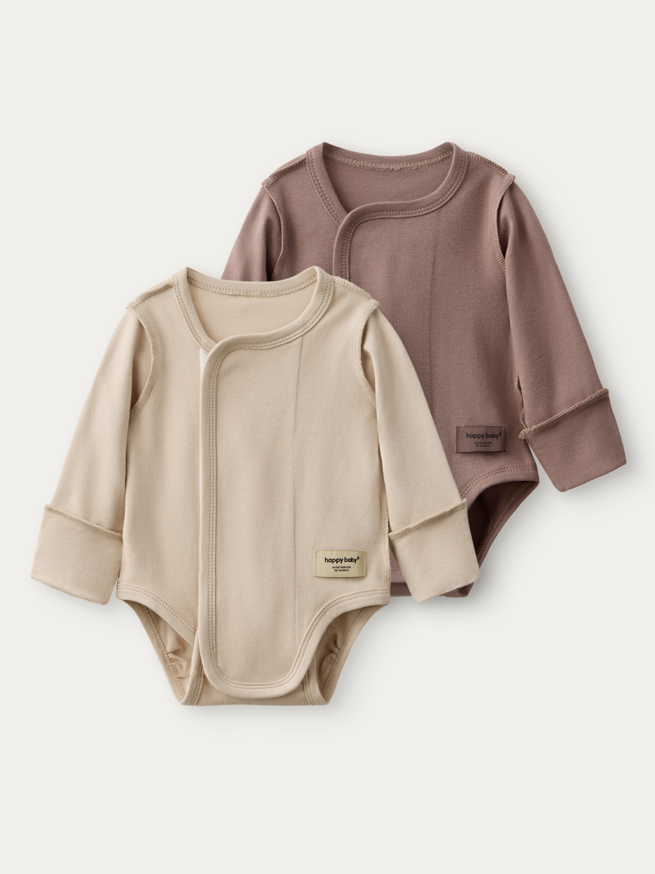 Боди 2 шт Happy Baby 90172-0_beige-milky - фото 1