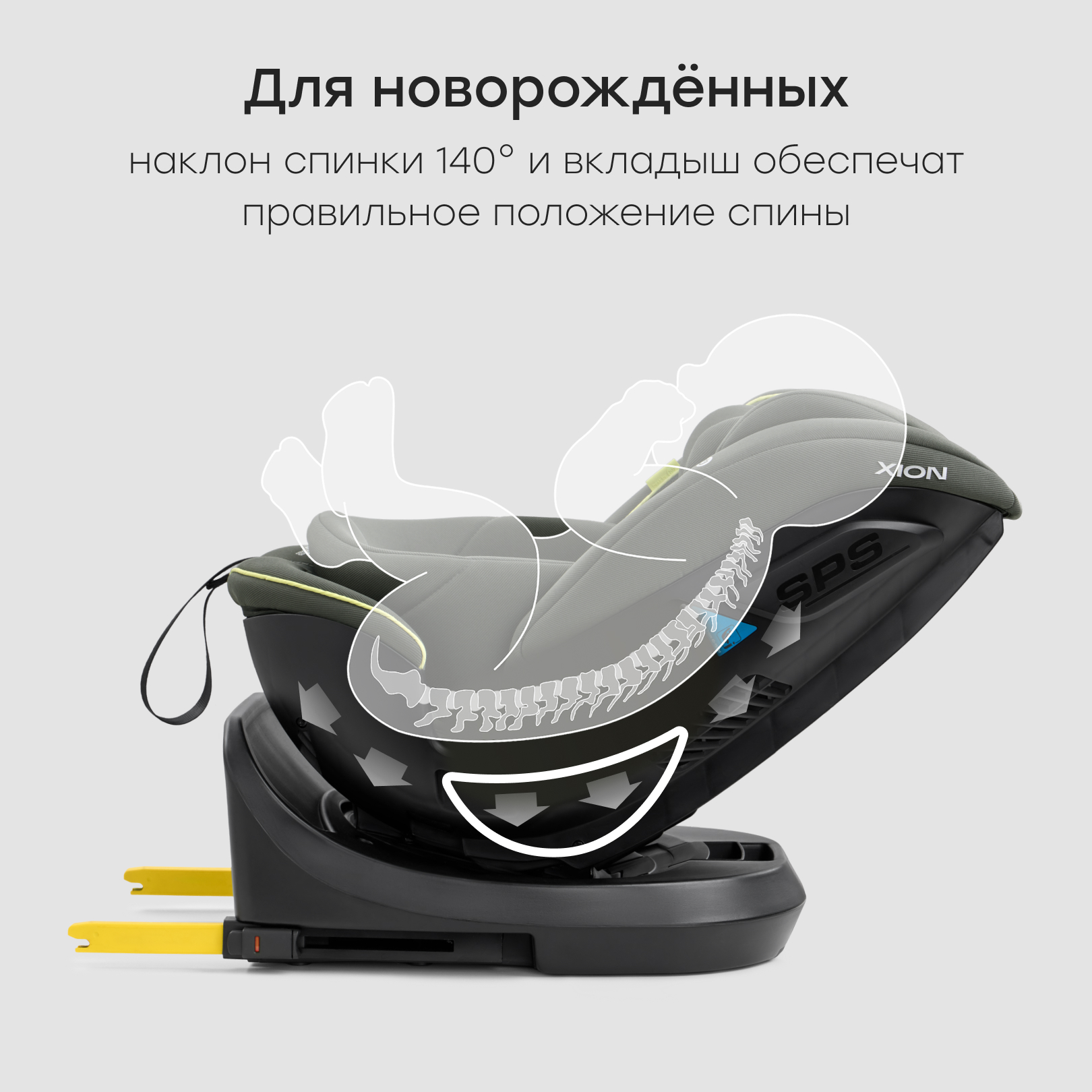 Автокресло Happy Baby Xion Isofix 0+/1/2/3 (0-36 кг) зеленый - фото 4