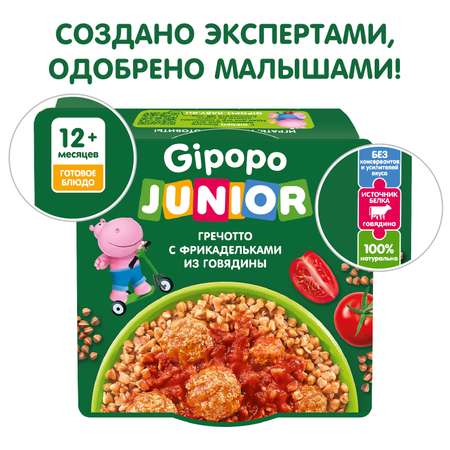Готовое второе блюдо Gipopo Гречотто с фрикадельками из говядины 150г с 12 месяцев