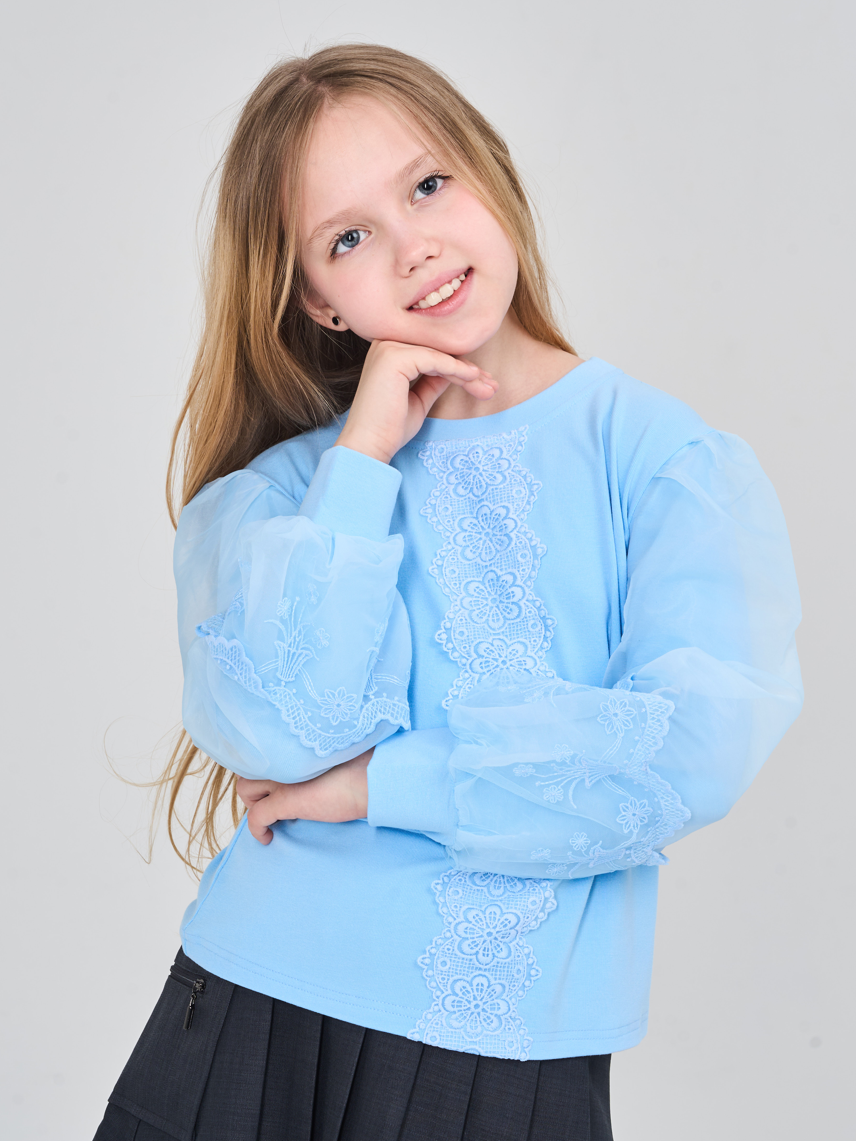 Блузка СИНЯЯ МОДА W001B-G39 - фото 11