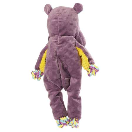 Игрушка для собак GiGwi Plush Friendz Бегемот с веревкой 34см