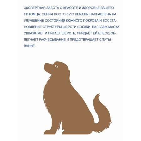 Бальзам-маска для собак Doctor VIC Professional с кератином и провитамином В5 200мл