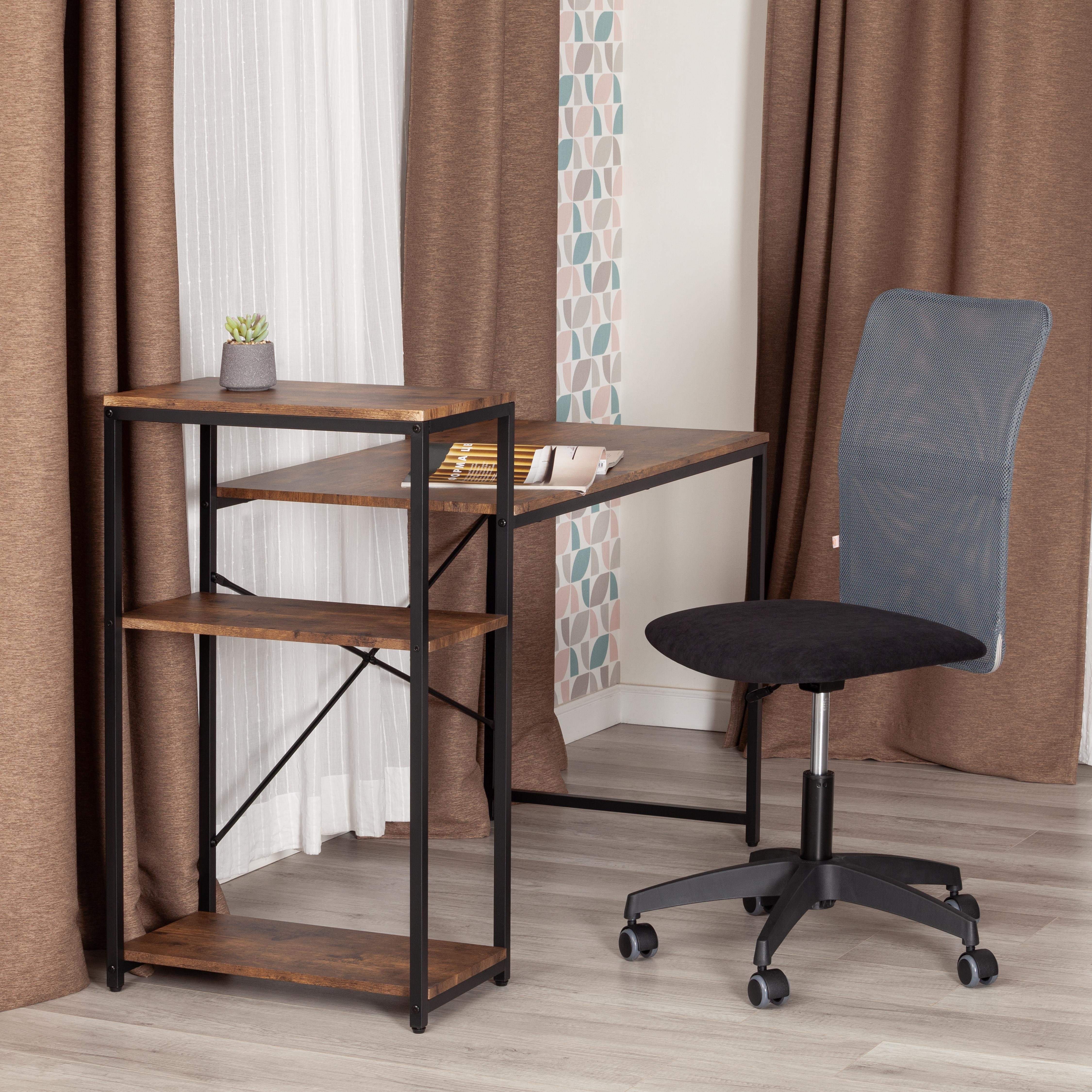 Компьютерное кресло TETCHAIR Старт флок ткань черный серый - фото 1