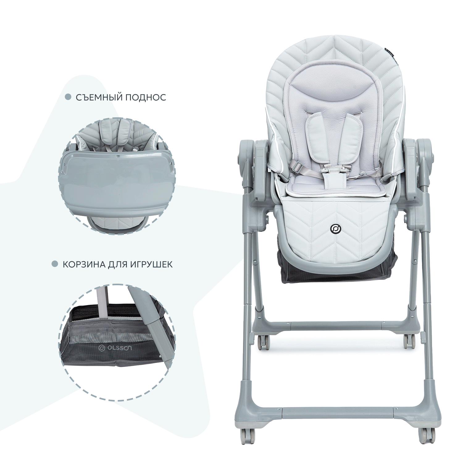 Стульчик для кормления Olsson Premiero Grey классический - фото 5