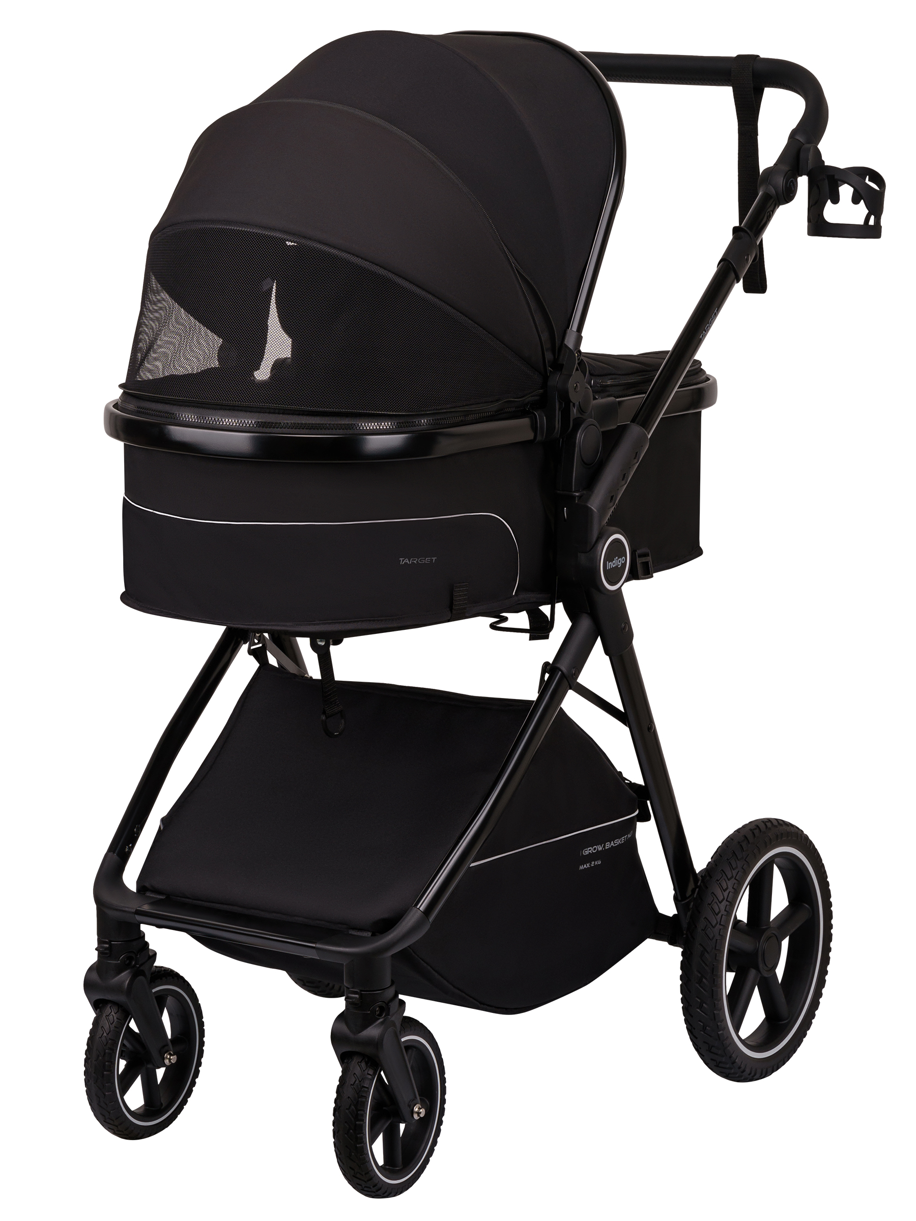 Коляска трансформер Indigo Target 3в1 черный - фото 18