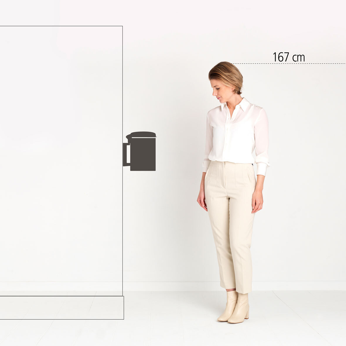 Бак мусорный Brabantia NewIcon настенный стальной матовый 3л 115561 - фото 7