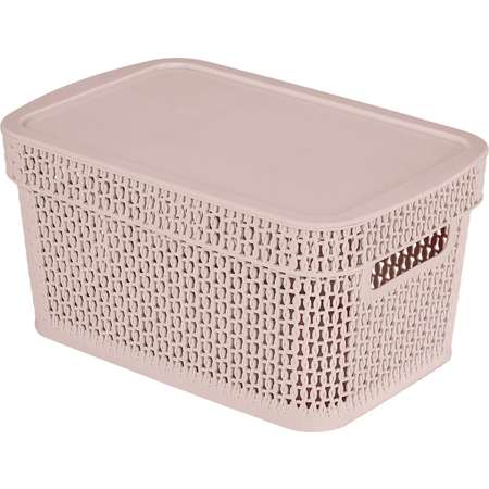 Корзина для хранения Keeplex Ajur с крышкой 11л Бежевая KL411511005