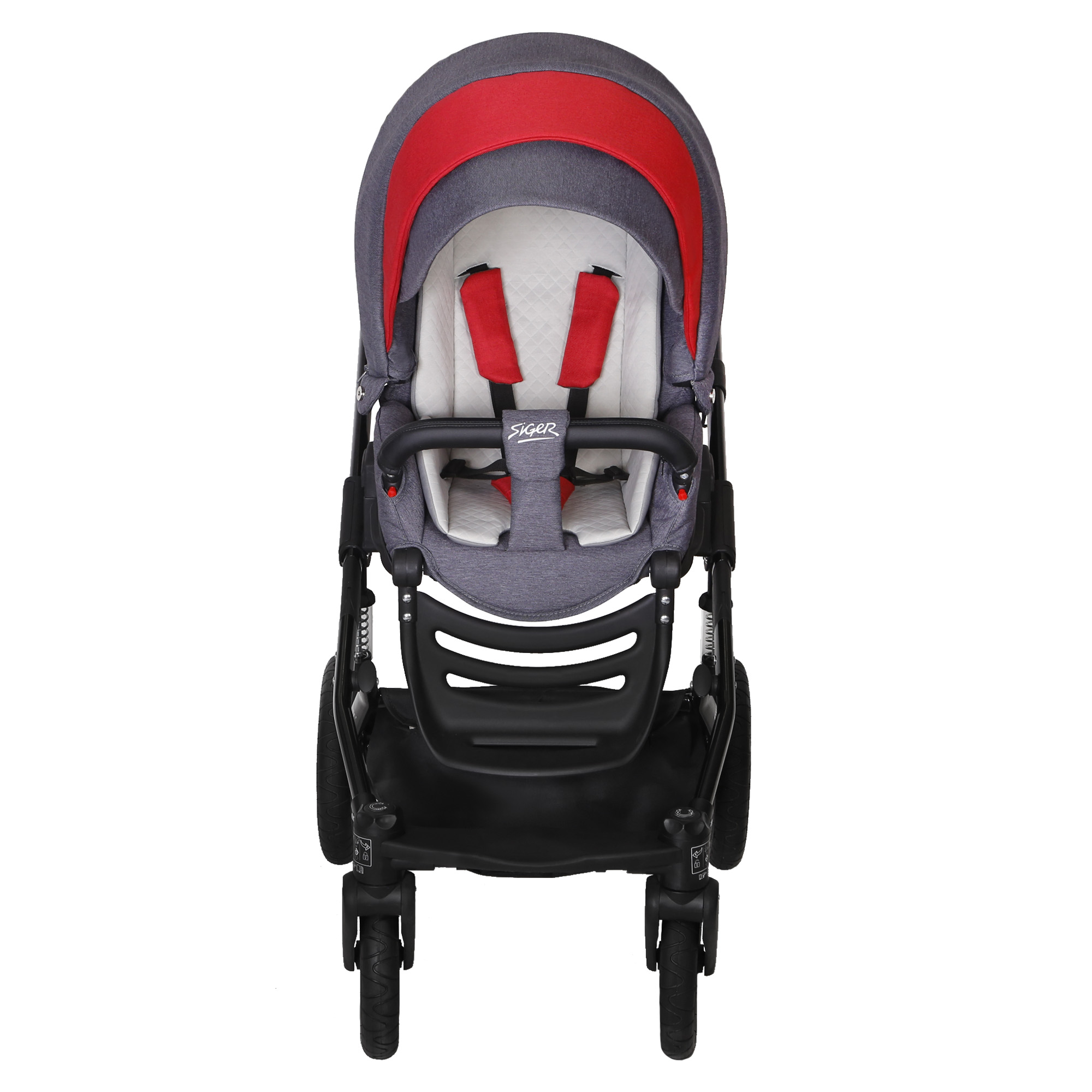 Коляска 2в1 SIGER Alba серый - фото 12