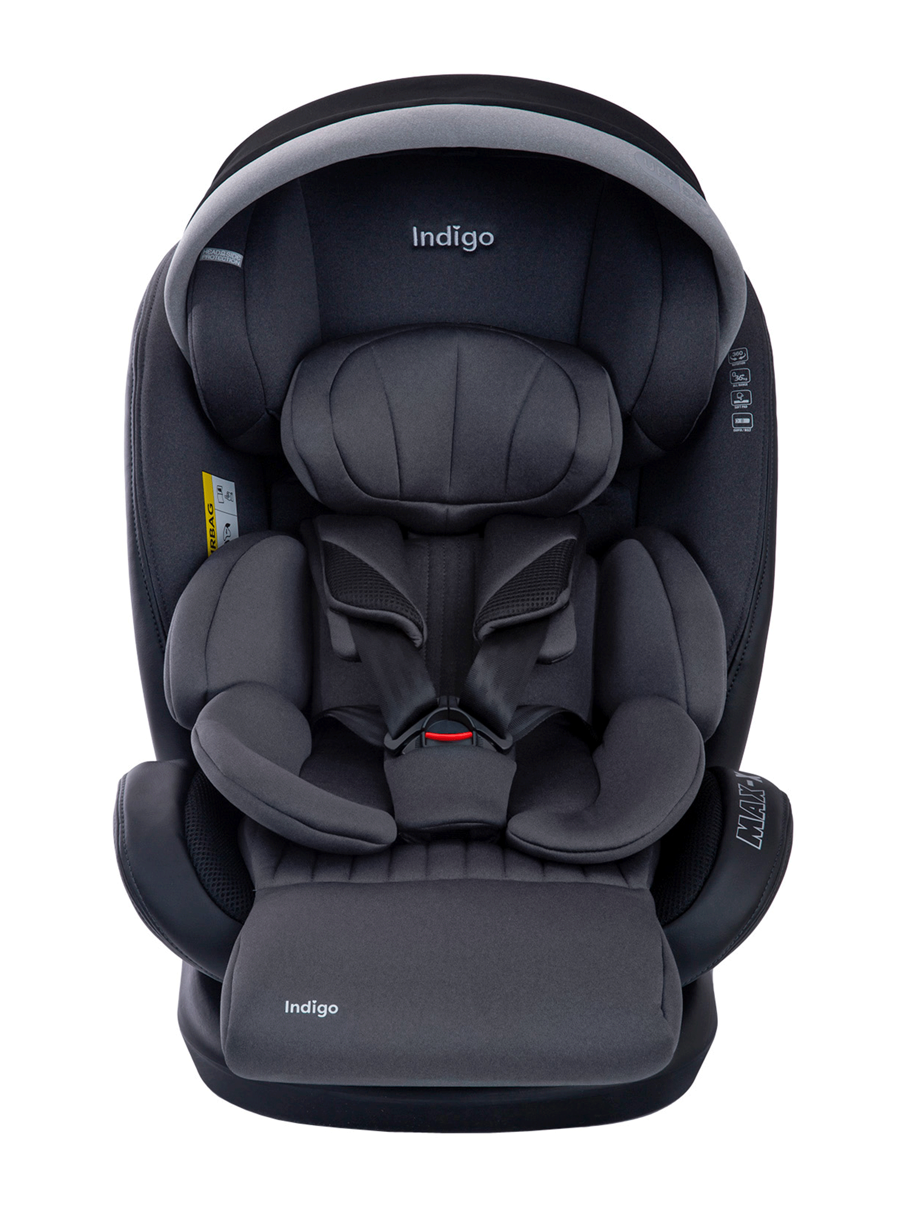 Автокресло Indigo MAX-X графит Isofix 0+/1/2/3 (0-36 кг) серый - фото 17