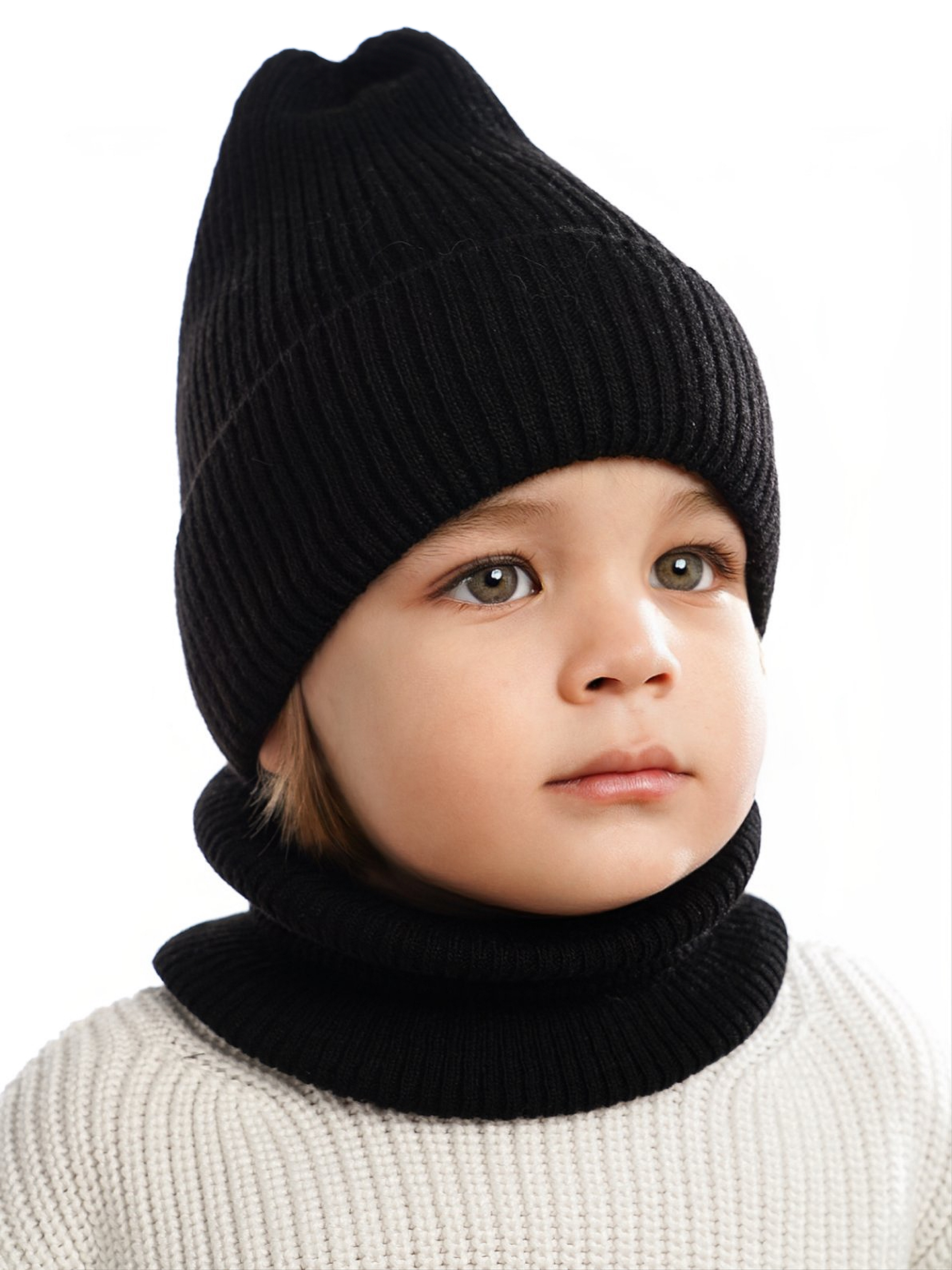 Шапка и снуд ПриКиндер U-Sp234140 Цвет: Чёрный - фото 1