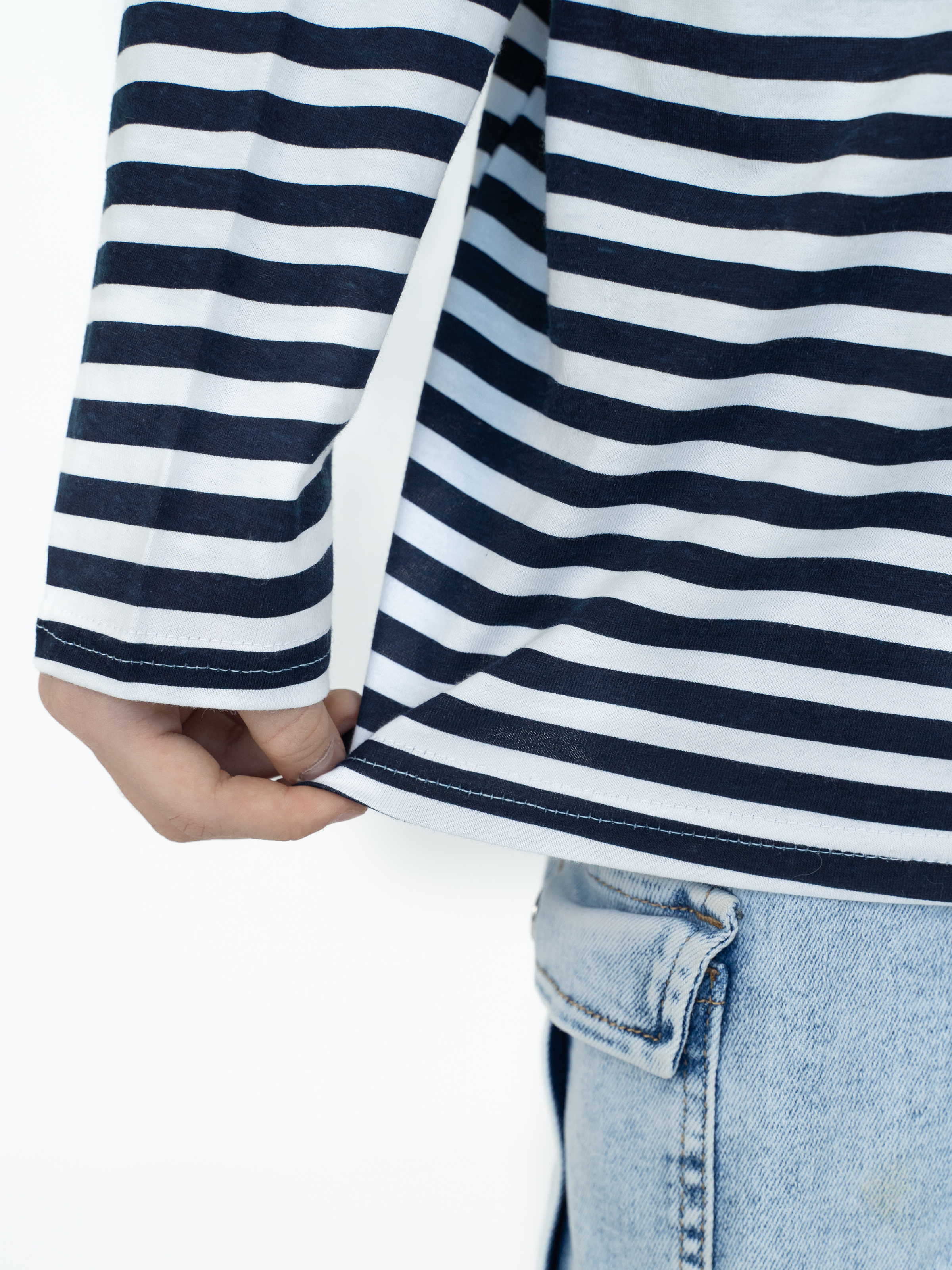Лонгслив Утенок 516 темно-синий полоска - фото 8