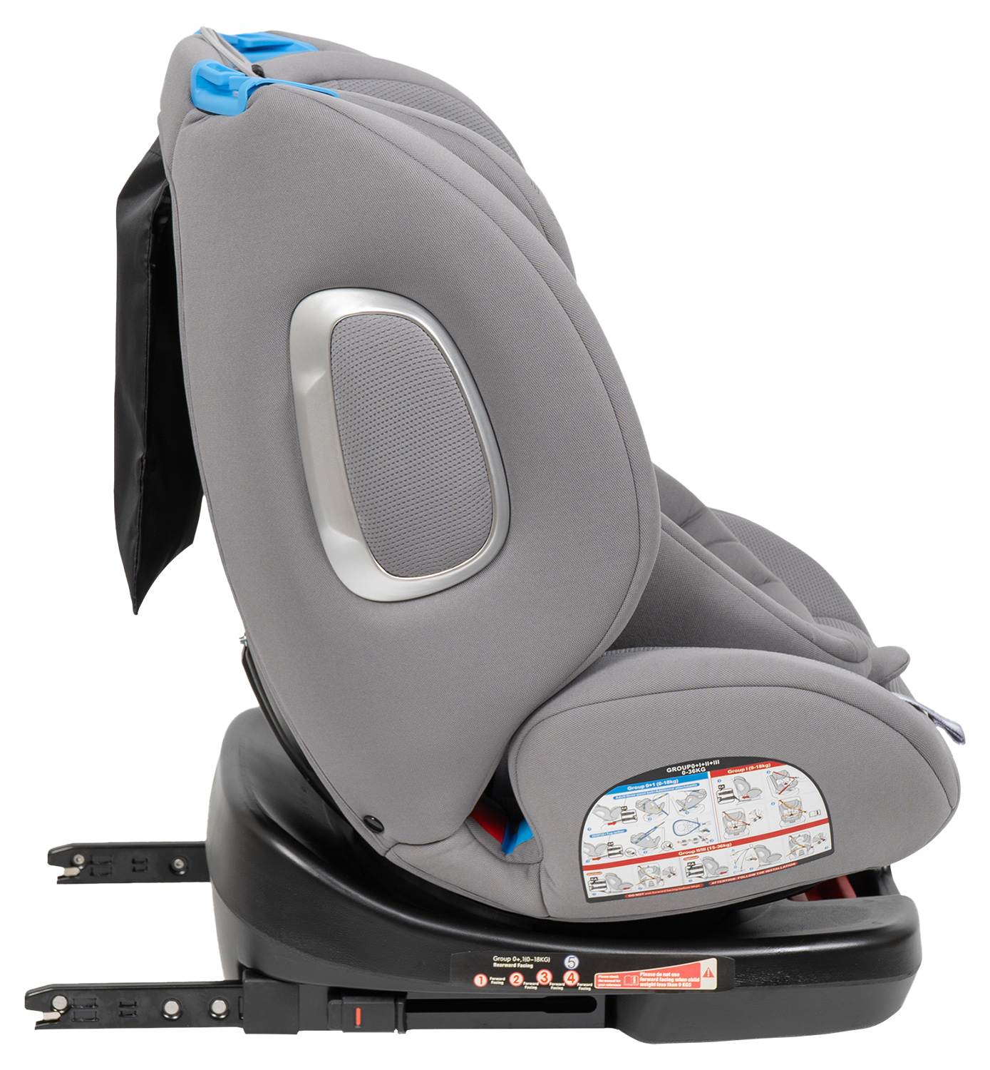 Автокресло Farfello YB102A Isofix 0+/1/2/3 (0-36 кг) серый - фото 10