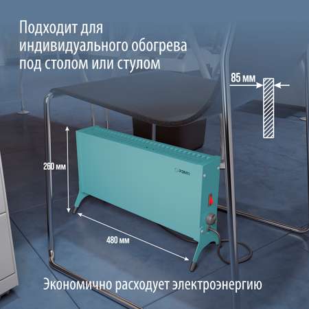 Конвектор электрический РЭМО Такса СБ-1000.1 голубой Х-элемент