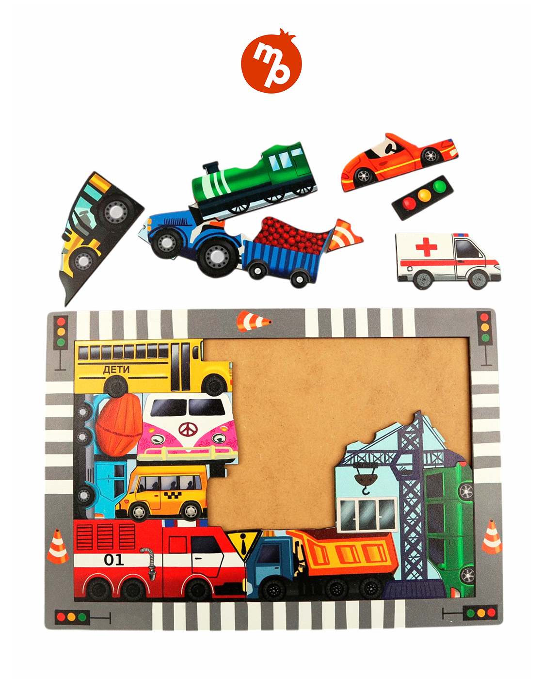 Пазл 1TOY Город машин деревянный - фото 5