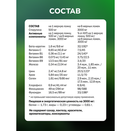 Суперфуд VITAUCT Спирулина Perfect 3000 мг, гранулы