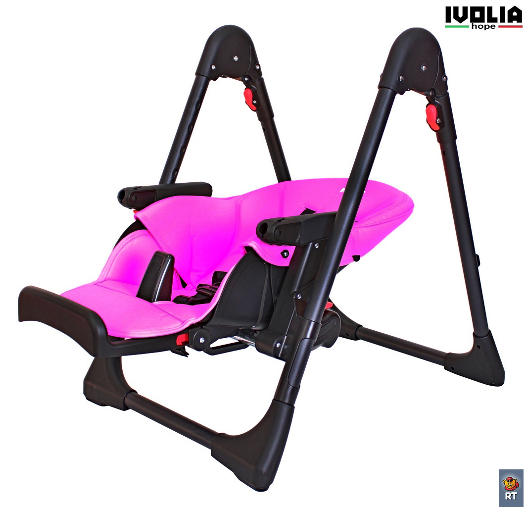 Стульчик для кормления Ivolia HOPE 01 2 колеса pink трансформер - фото 6