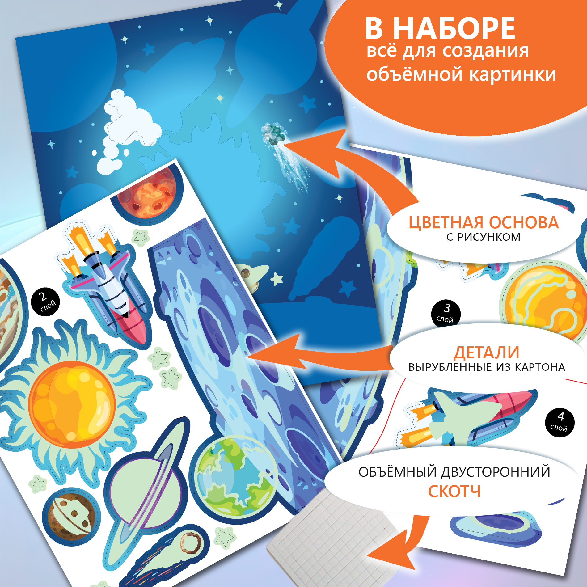 Набор для творчества Дрофа-Медиа аппликация В космосе - фото 3