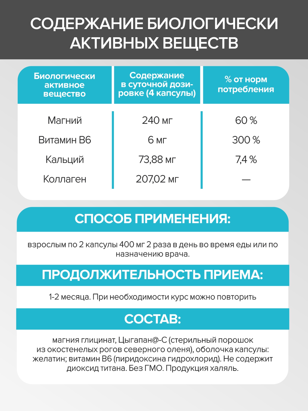 Магний в6 хелат (глицинат) CigaPan Цыгапан витамины для женщин и мужчин, успокоительное для взрослых - фото 9