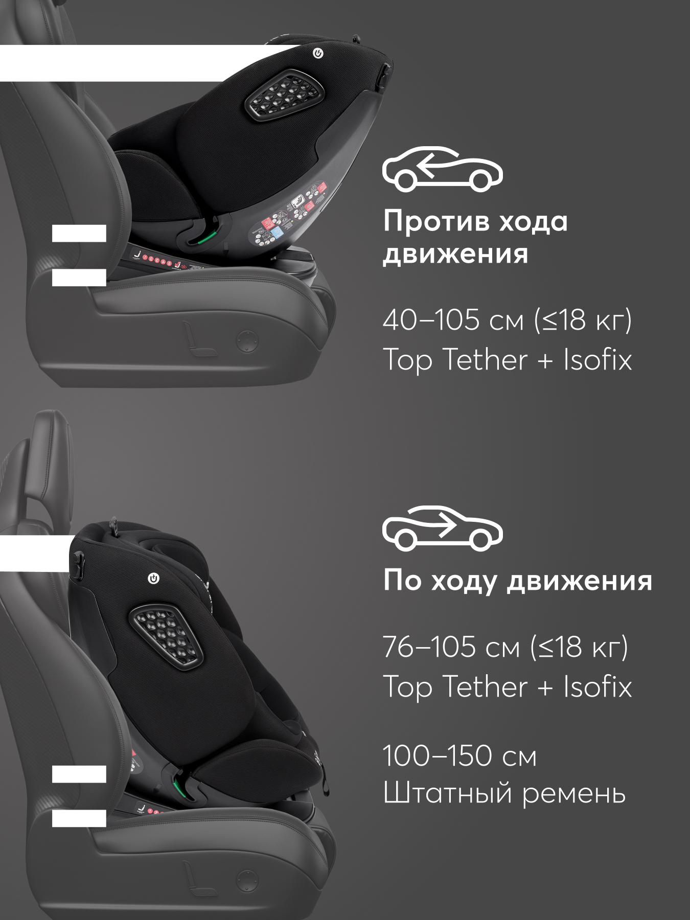 Автокресло Happy Baby Reex Isofix 0+/1/2/3 (0-36 кг) черный - фото 11