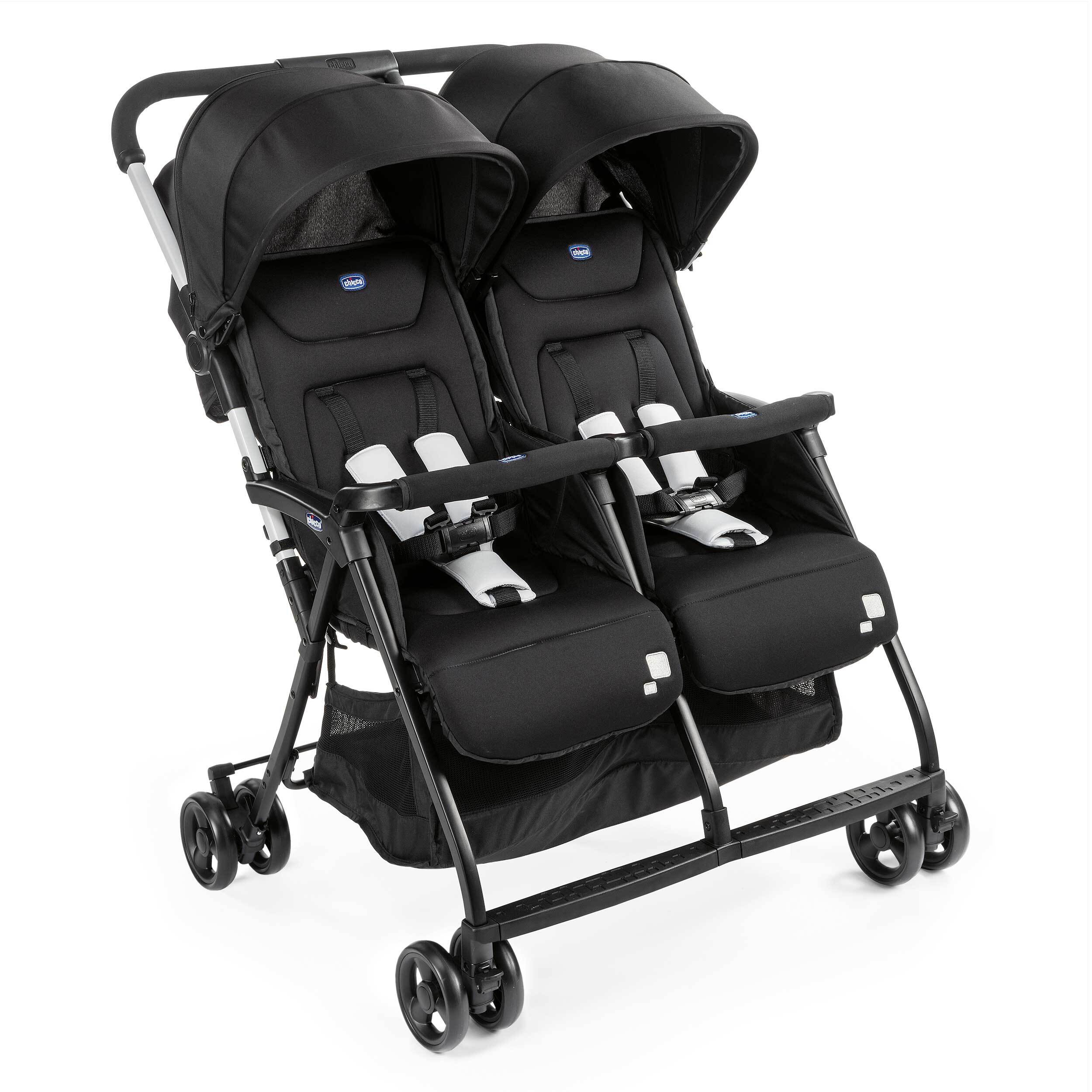 Коляска прогулочная для двойни Chicco Ohlala Twin Black Night черный - фото 1