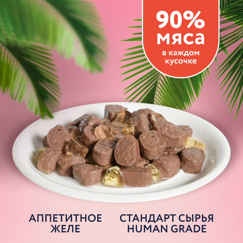 Корм для кошек Florida для стерилизованных и кастрированных котов кусочки говядина желе 85г пауч - фото 4