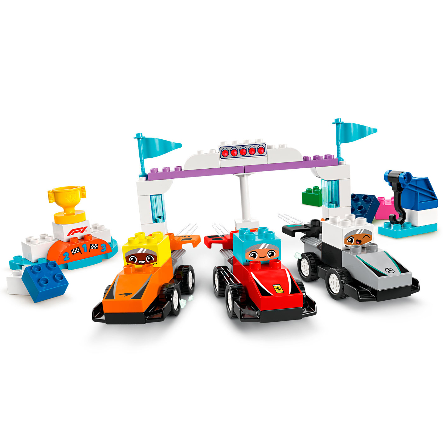 Конструктор LEGO DUPLO Гоночные автомобили и водители блочный - фото 3