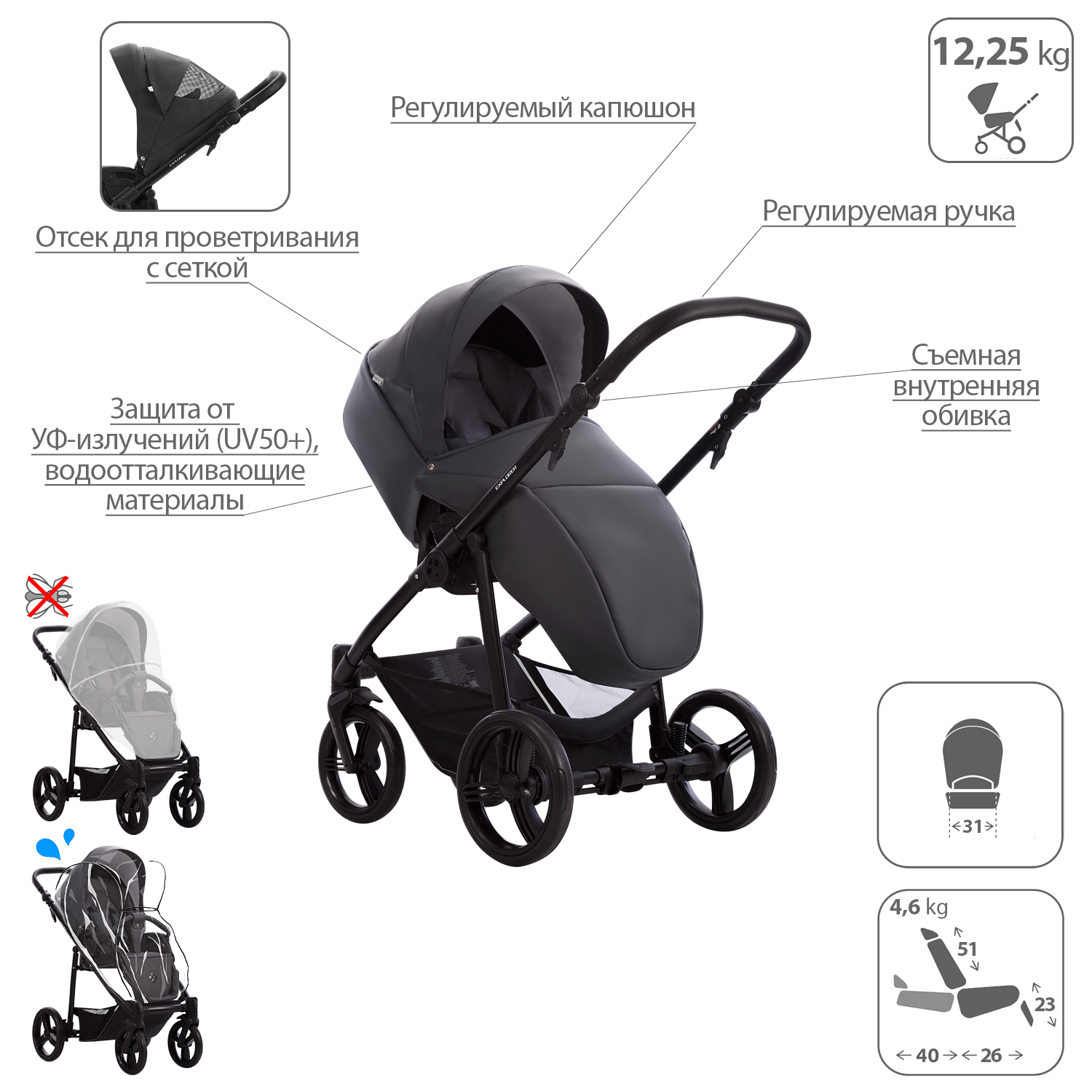 Коляска 2в1 Bebetto Explorer Air Pro - фото 5