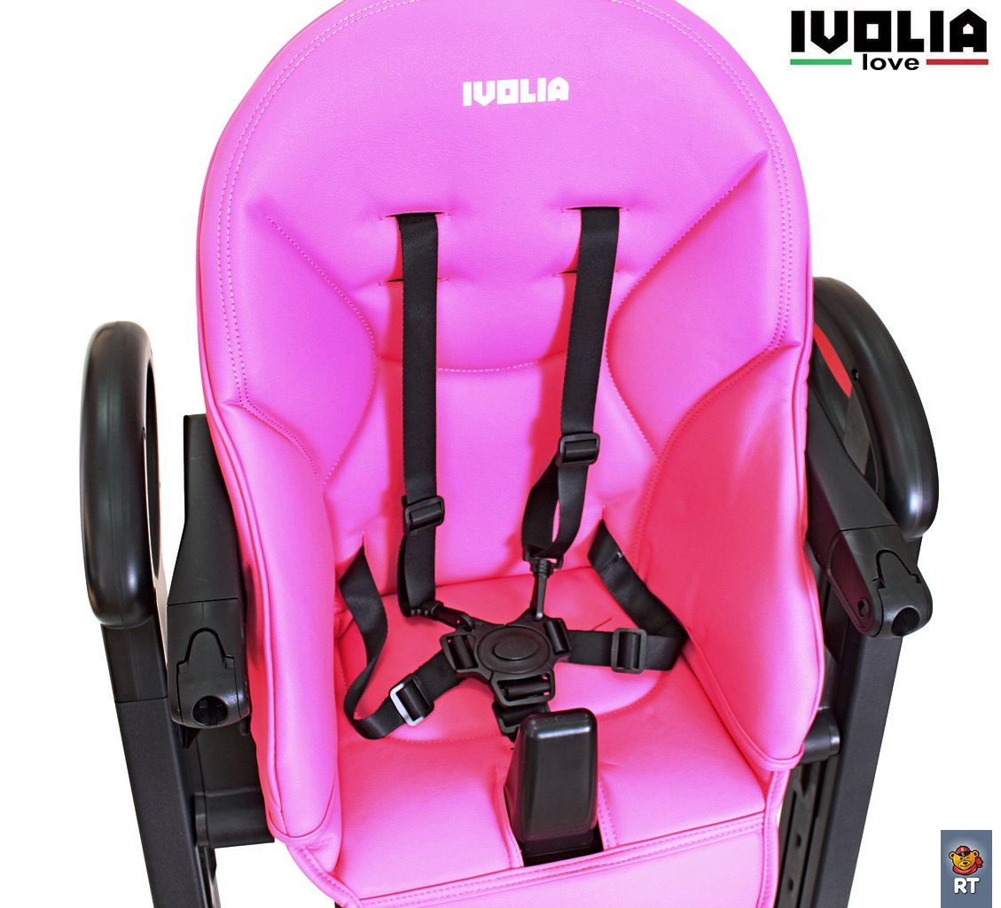 Стульчик для кормления Ivolia LOVE 02 4 колеса pink трансформер - фото 16