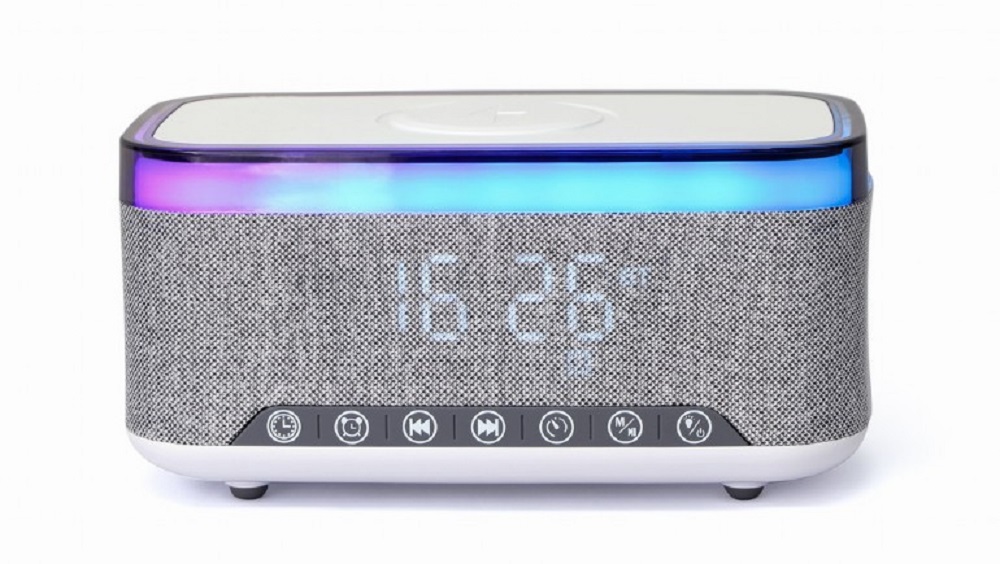 Умная колонка 6 в 1 ночник CASTLELADY с RGB подсветкой и с беспроводной зарядкой светильник радио будильник - фото 7