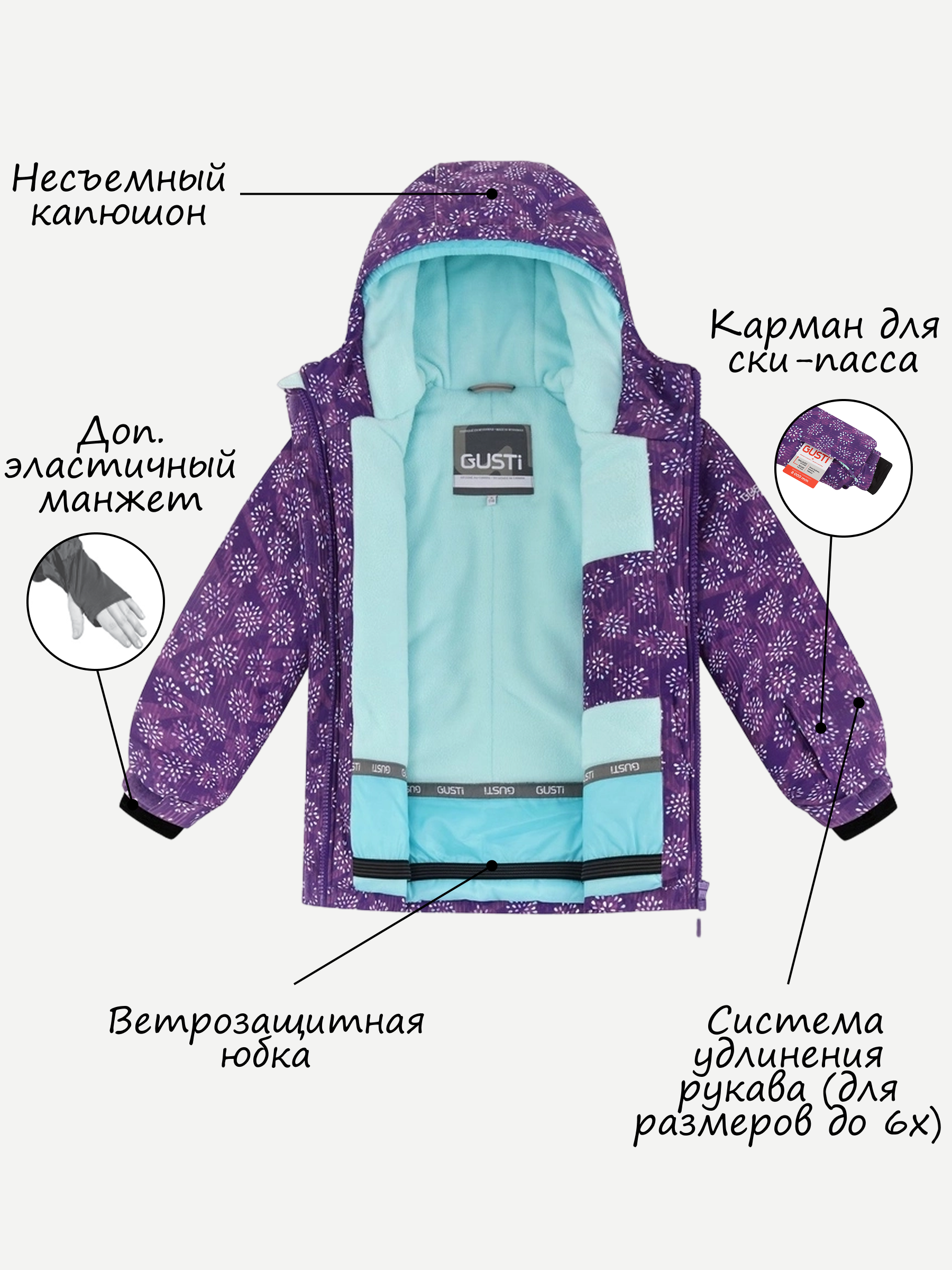 Куртка и полукомбинезон GUSTI GW4GS517-ORCHID - фото 4