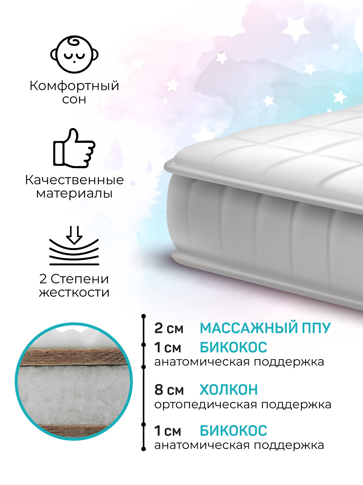 Матрас Amarobaby Ortho Massage 120х60 - фото 2