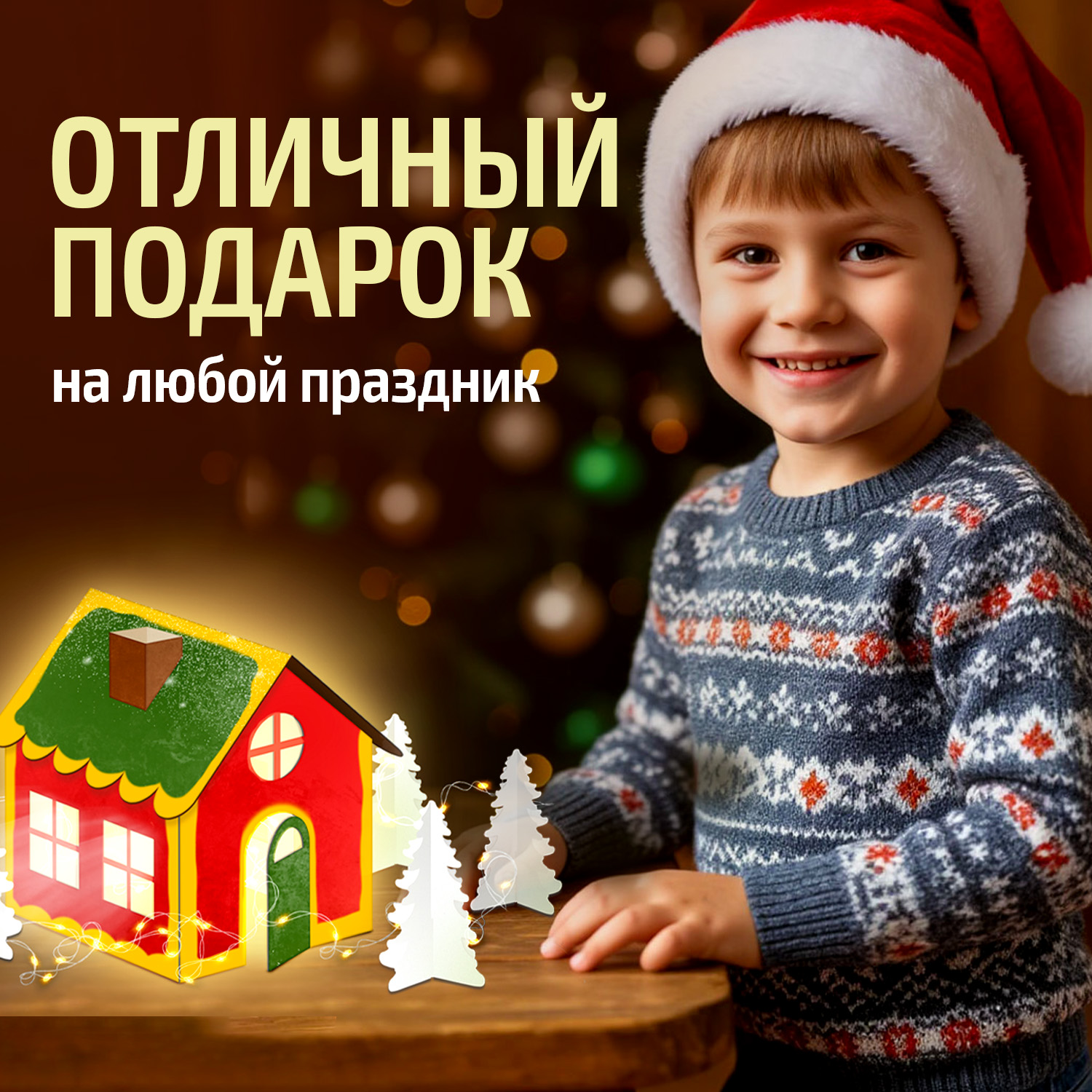 Набор для творчества Десятое королевство Декор Рождественский домик роспись красками - фото 9