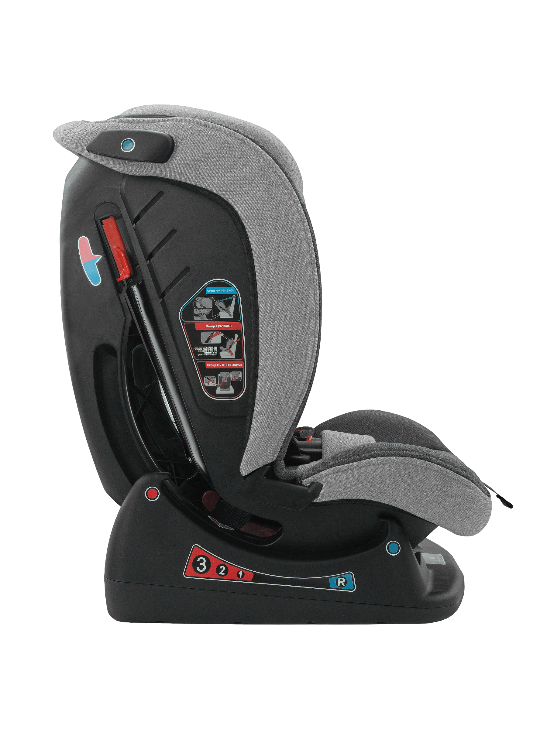 Автокресло Indigo Reflex светло-серый, серый 0+/1/2/3 (0-36 кг) - фото 15
