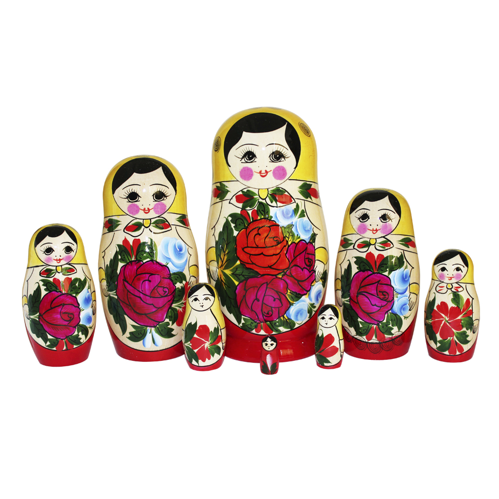 Семёновская Матрёшка Золотая Хохлома 8-ми кукольная - фото 1