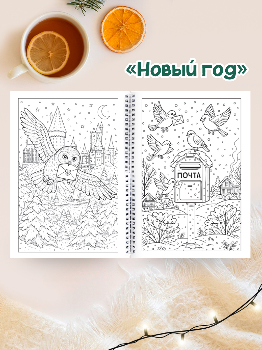 Раскраска-антистресс Проф-Пресс 2 шт. Новогодняя и Ностальгия - фото 5