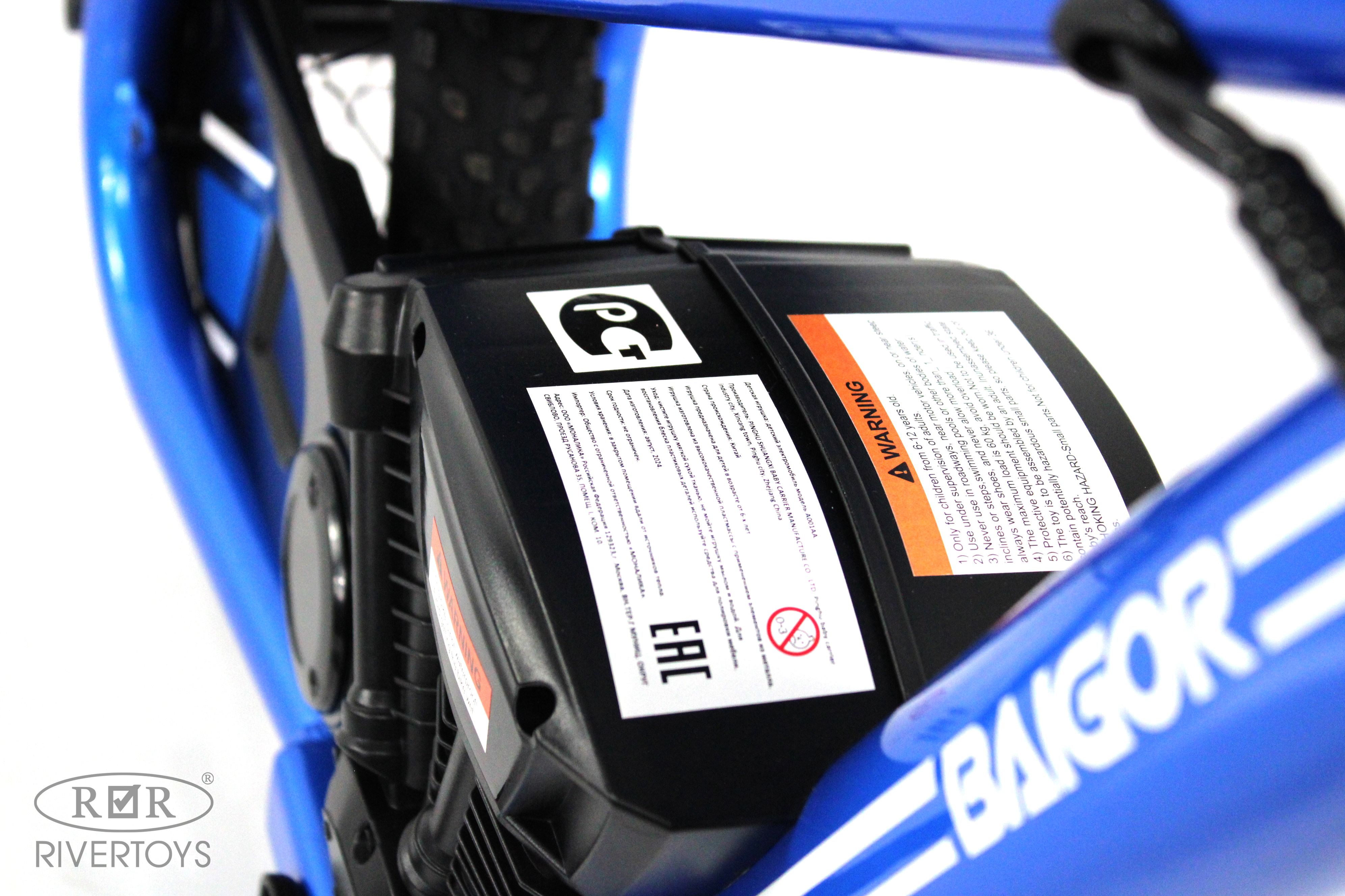 Электромотоцикл RIVERTOYS A001AA-MOTO-BLUE - фото 15