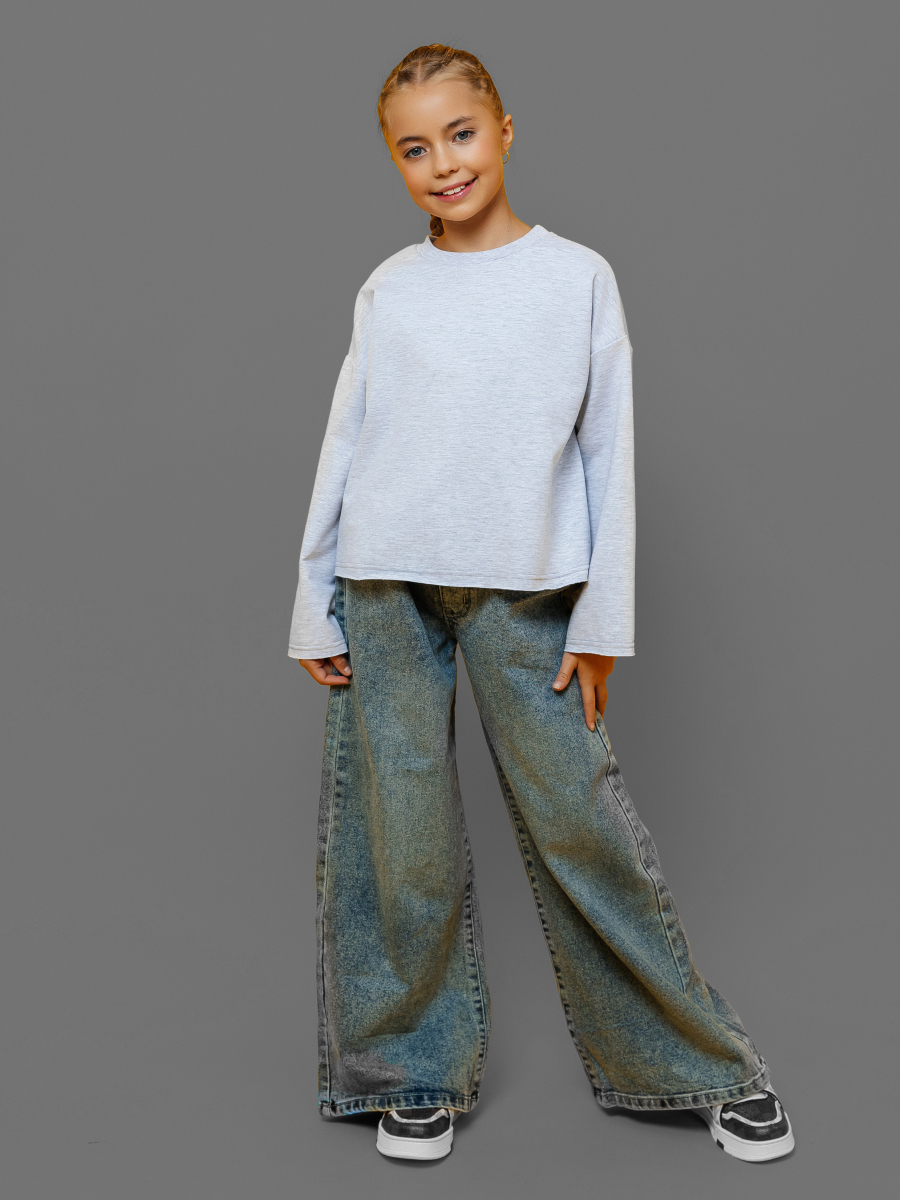 Изображение товара Модный свитшот для девочки Seltex, укороченная оверсайз модель