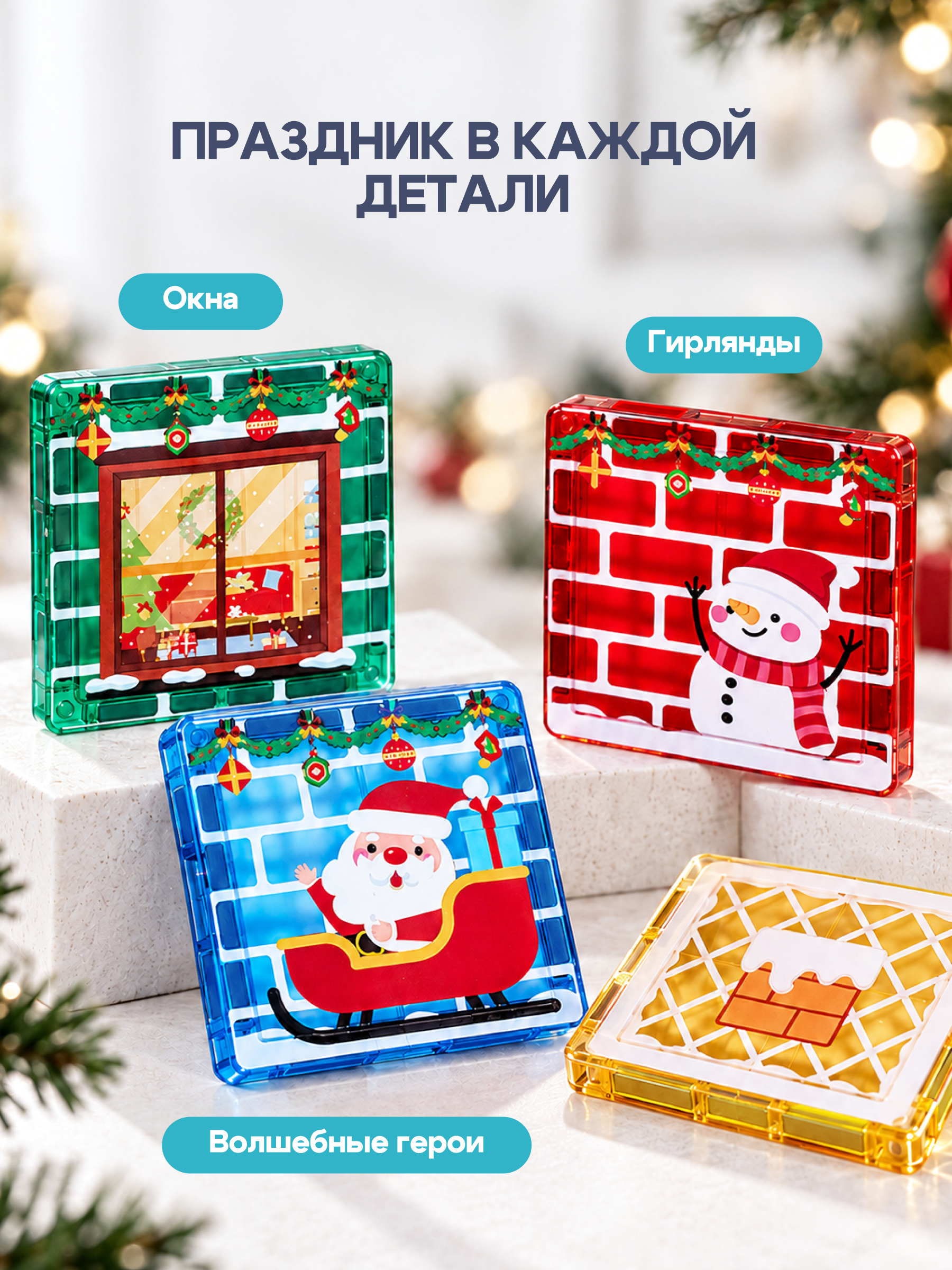Конструктор SAYFUN toys магнитный 64 дет. - фото 5