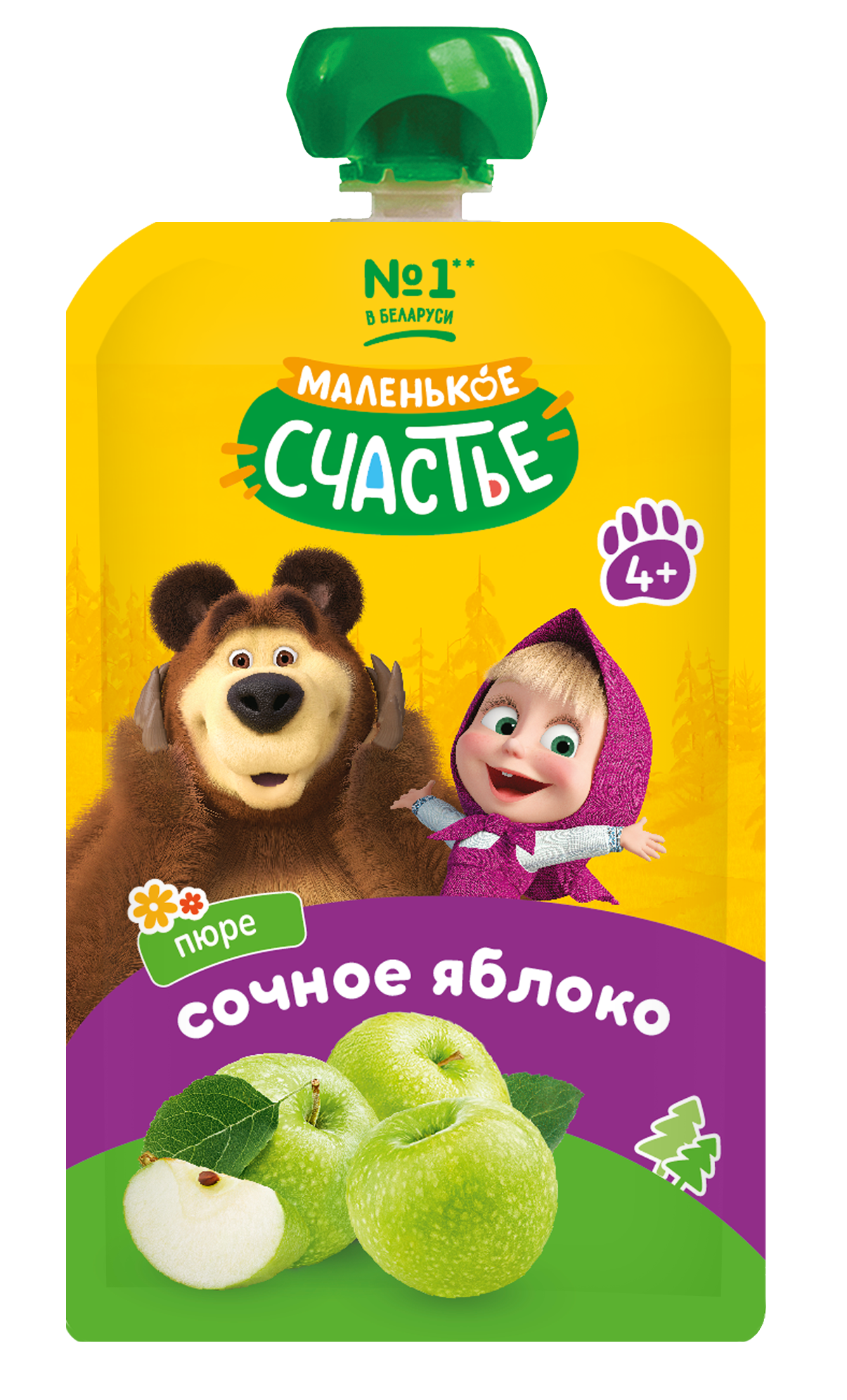 Пюре Маленькое счастье Яблоко с 4 мес 180 г - фото 1