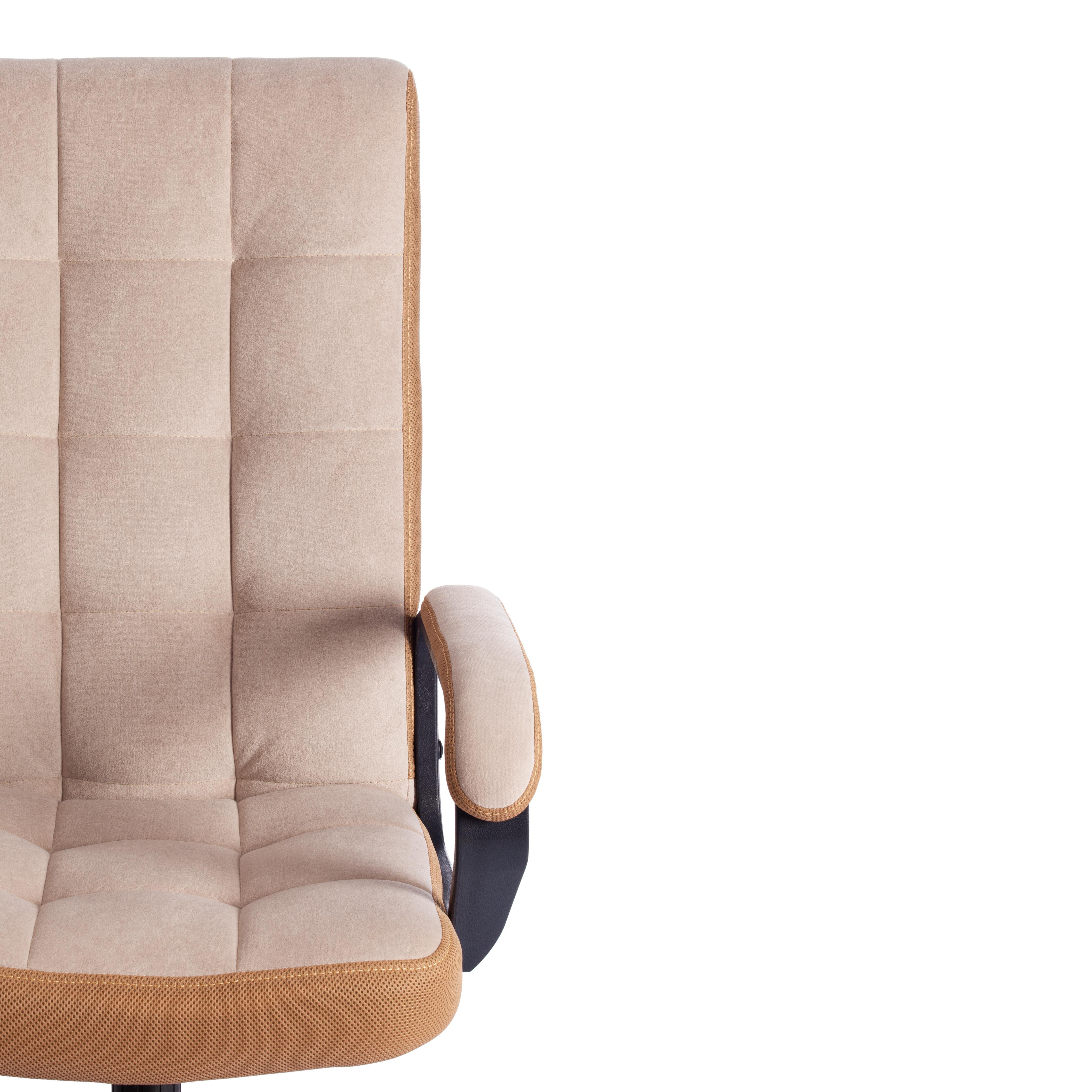 Компьютерное кресло TETCHAIR флок/ткань бежевый/бронза - фото 14