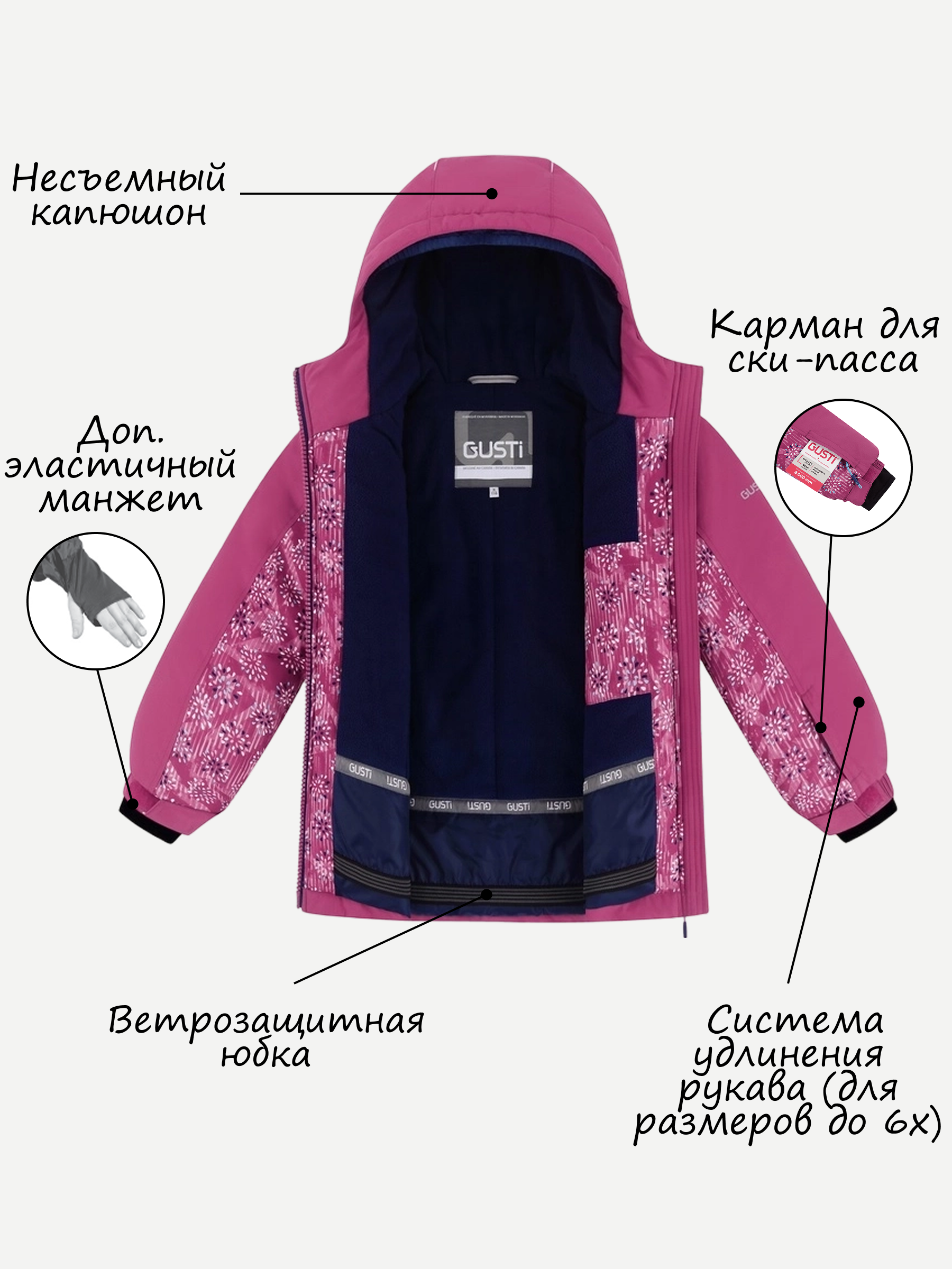 Куртка и полукомбинезон GUSTI GW4GS820-MAGENTA - фото 4