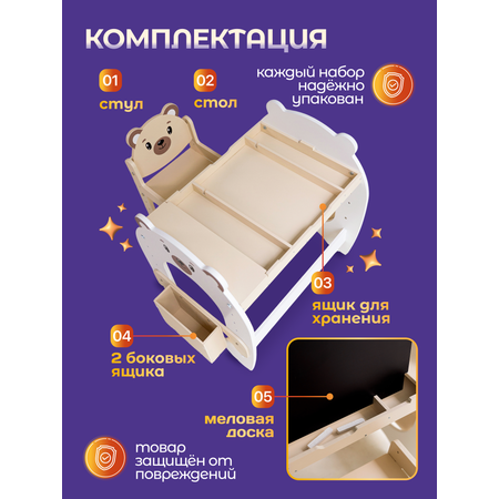Парта-стульчик MomKid Мишка