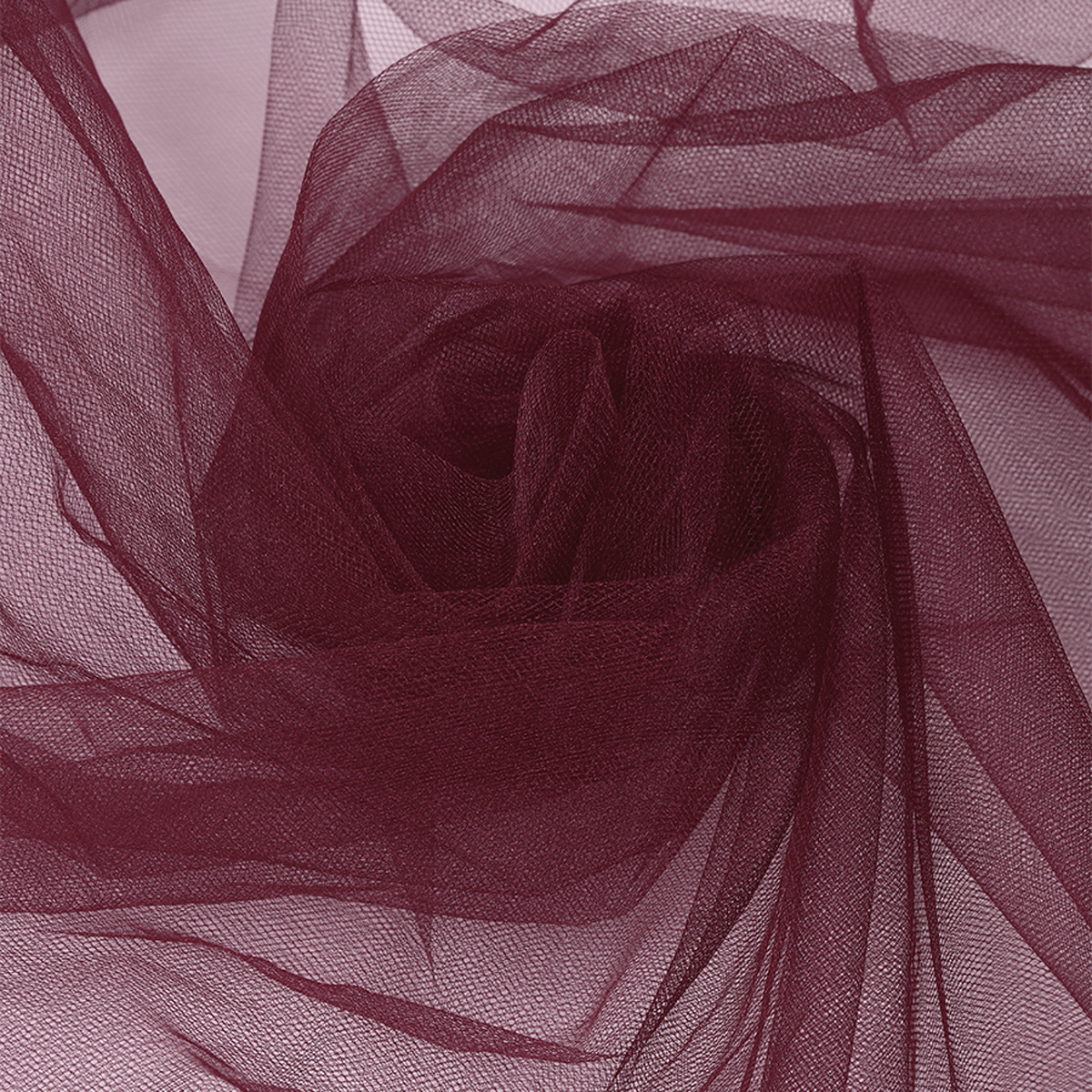 Ткань TBY фатин средней жесткости блестящий ширина 300см, цвет бордовый уп.5м - фото 4