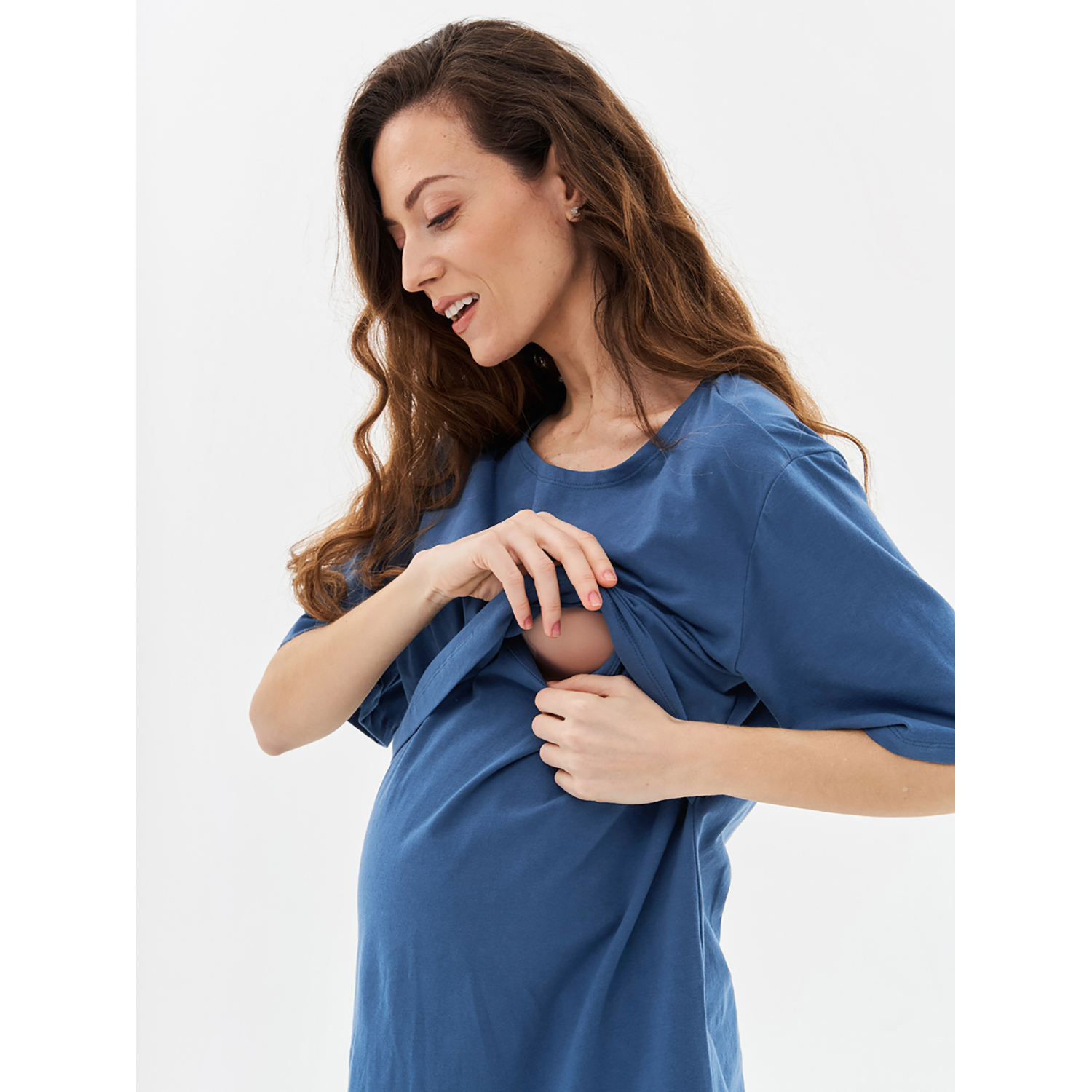 Футболка для кормящих Proud Mom ФБФ-0300-индиго - фото 5