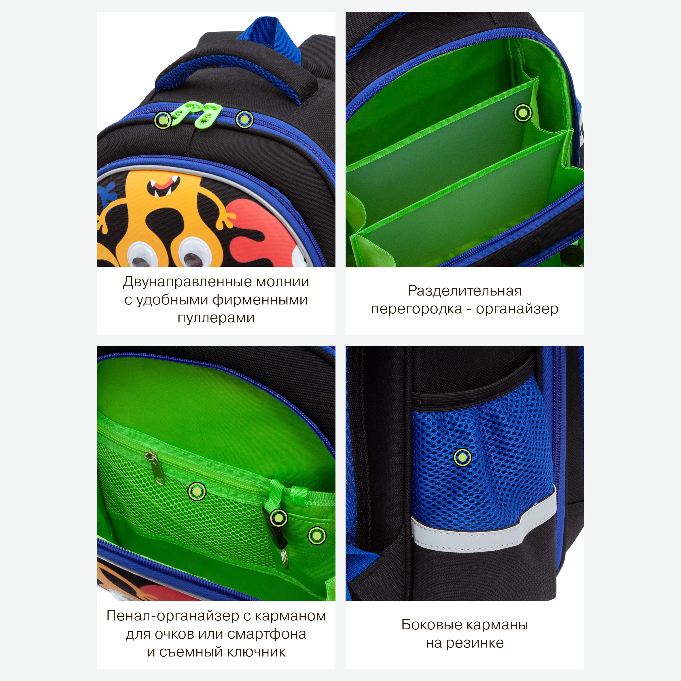 Ранец Grizzly Монстрики - фото 13