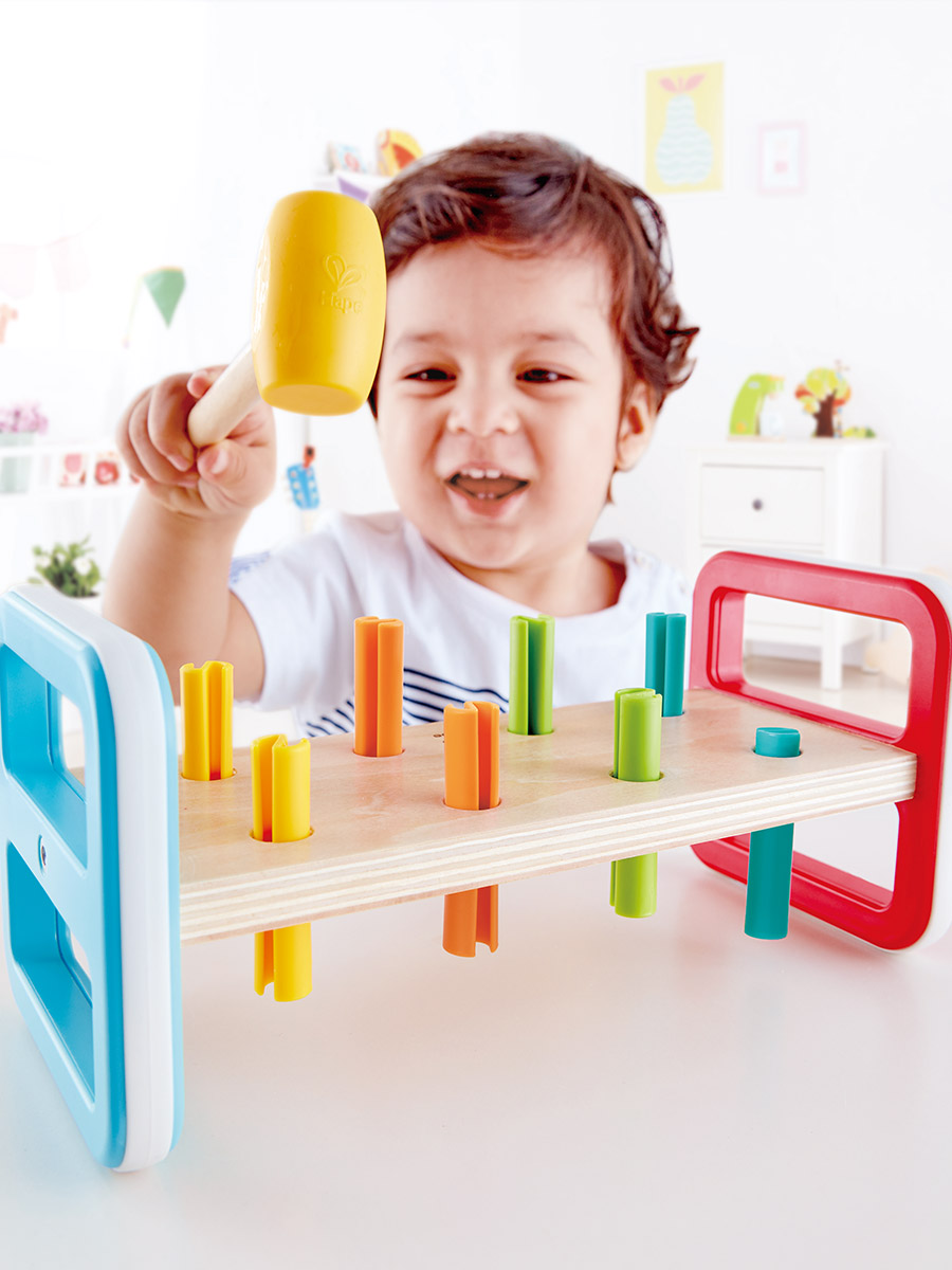Игрушка музыкальная Hape Радужная ксилофон, металлофон, барабаны, бубен - фото 1