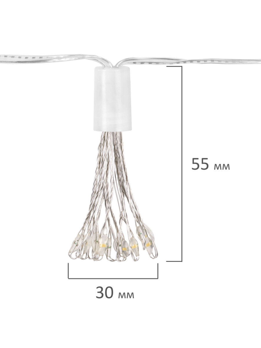 Гирлянда новогодняя Золотая сказка интерьерная для дома и на елку 10 пучков USB светодиодная - фото 9
