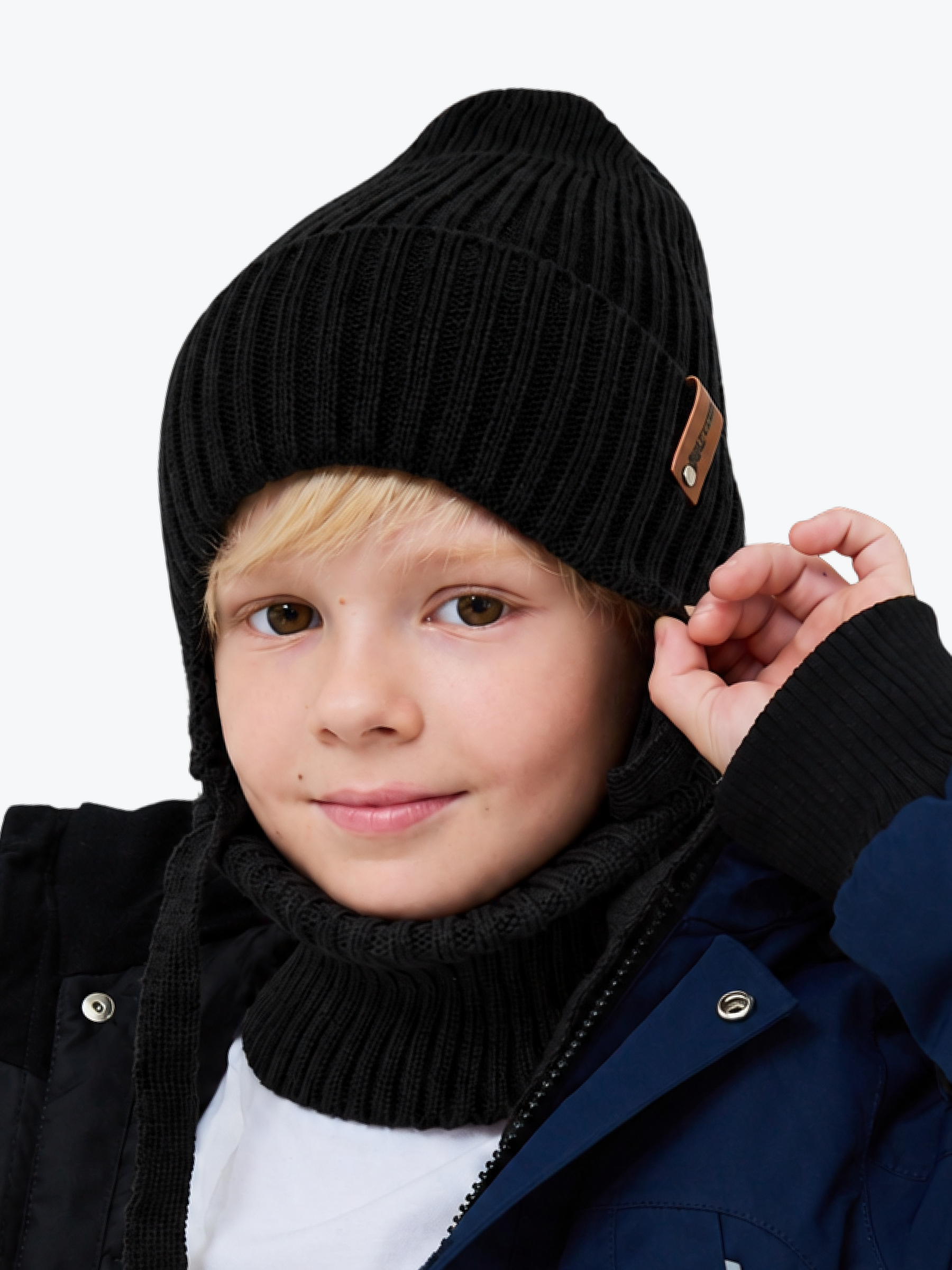 Шапка и снуд NYCkids NYC-H-56-zaviazki-blackB - фото 1